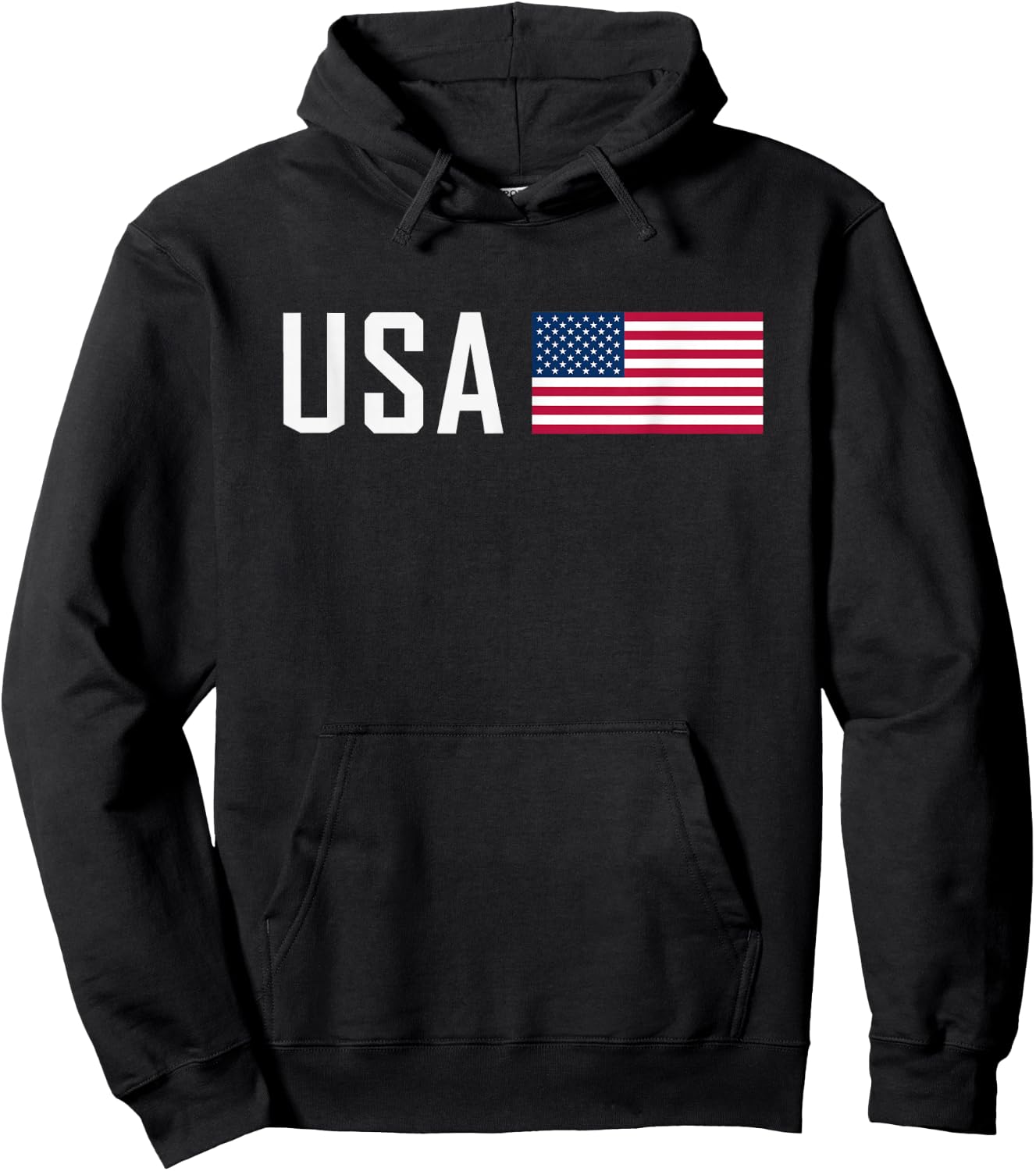 American Flag Cool Patriotic Men Women 4th of July USA Flag Hoodie - Hoodie | Black