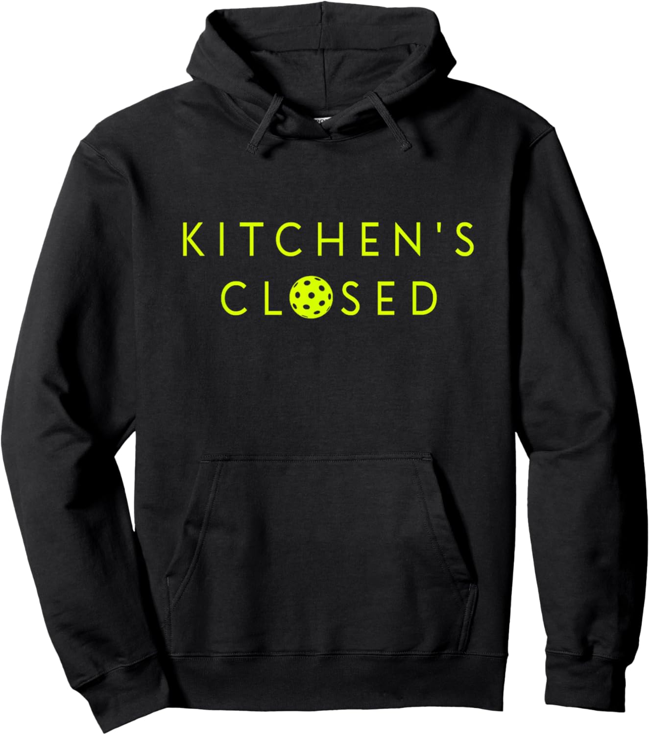 Kitchen's Closed Pickleball Performance -Adult Humorous Pickleball Black Short Sleeve Size S Hoodie - Hoodie | Black