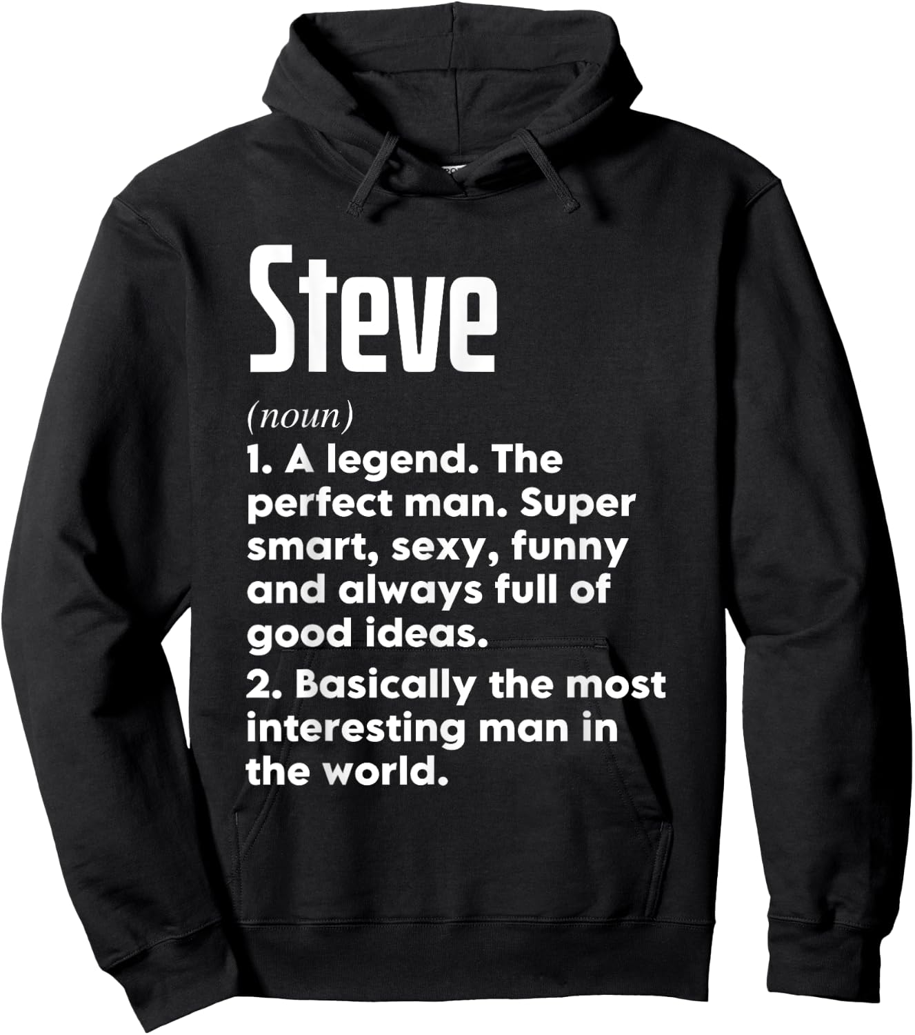 Steve Name Definition Funny Meaning Personalized Hoodie - Hoodie | Black