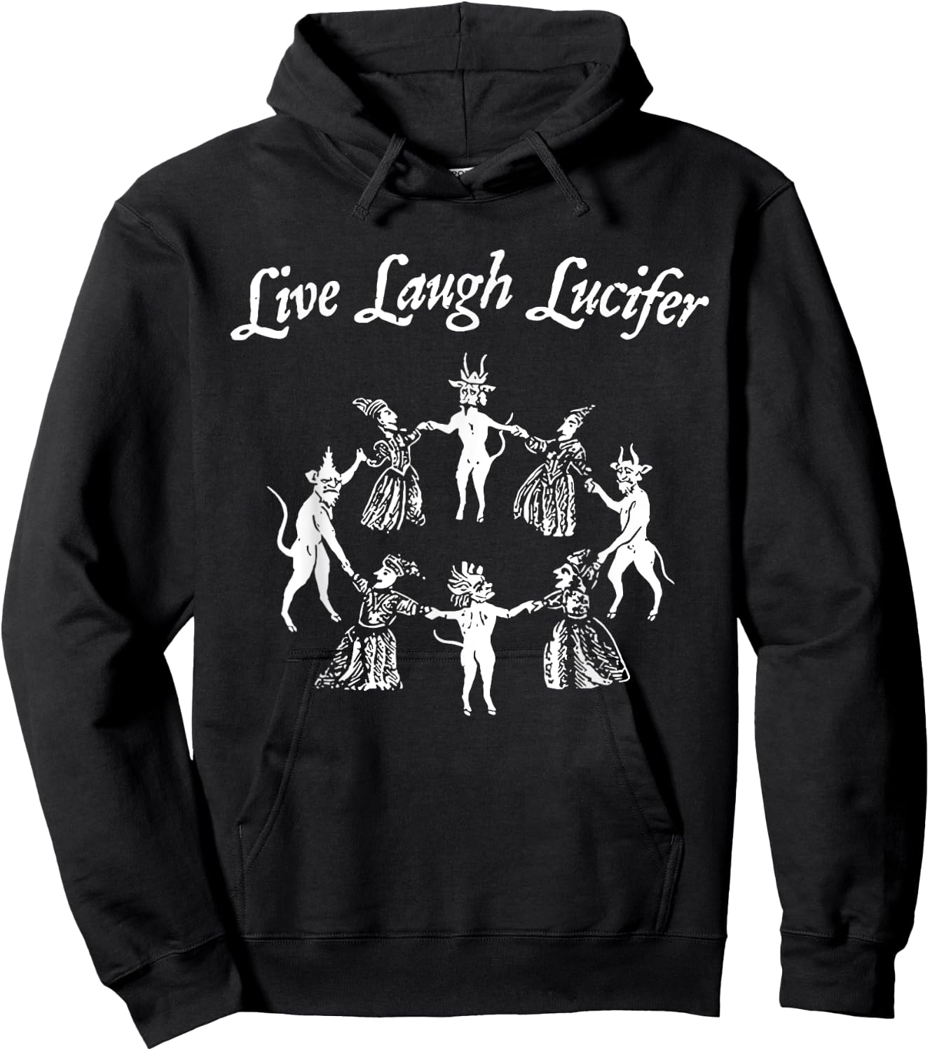 Live Laugh Lucifer Halloween Witch Dancing With The Devil Hoodie - Hoodie | Black