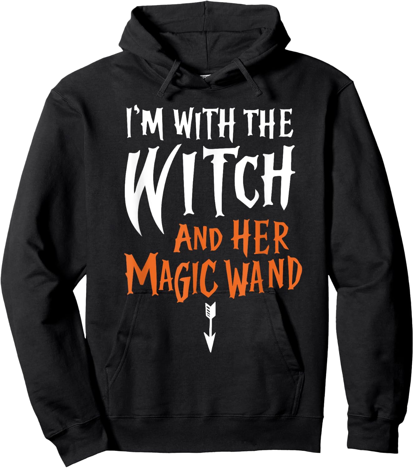 I'm With The Witch and her Magic Wand Adult Hoodie - Hoodie | Black