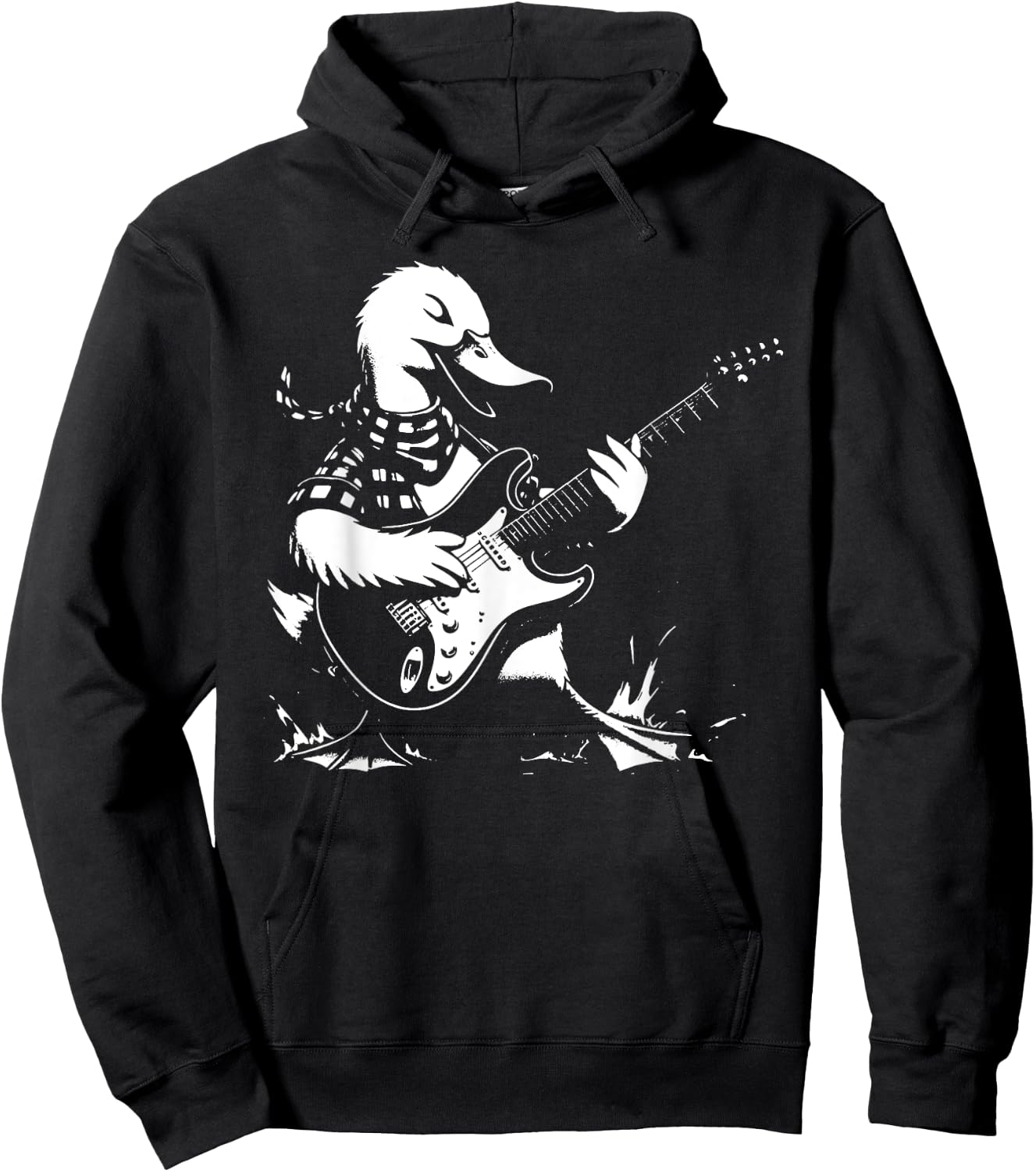 Duck Playing Bass Guitar Shirt Animal Playing Guitar Hoodie - Hoodie | Black