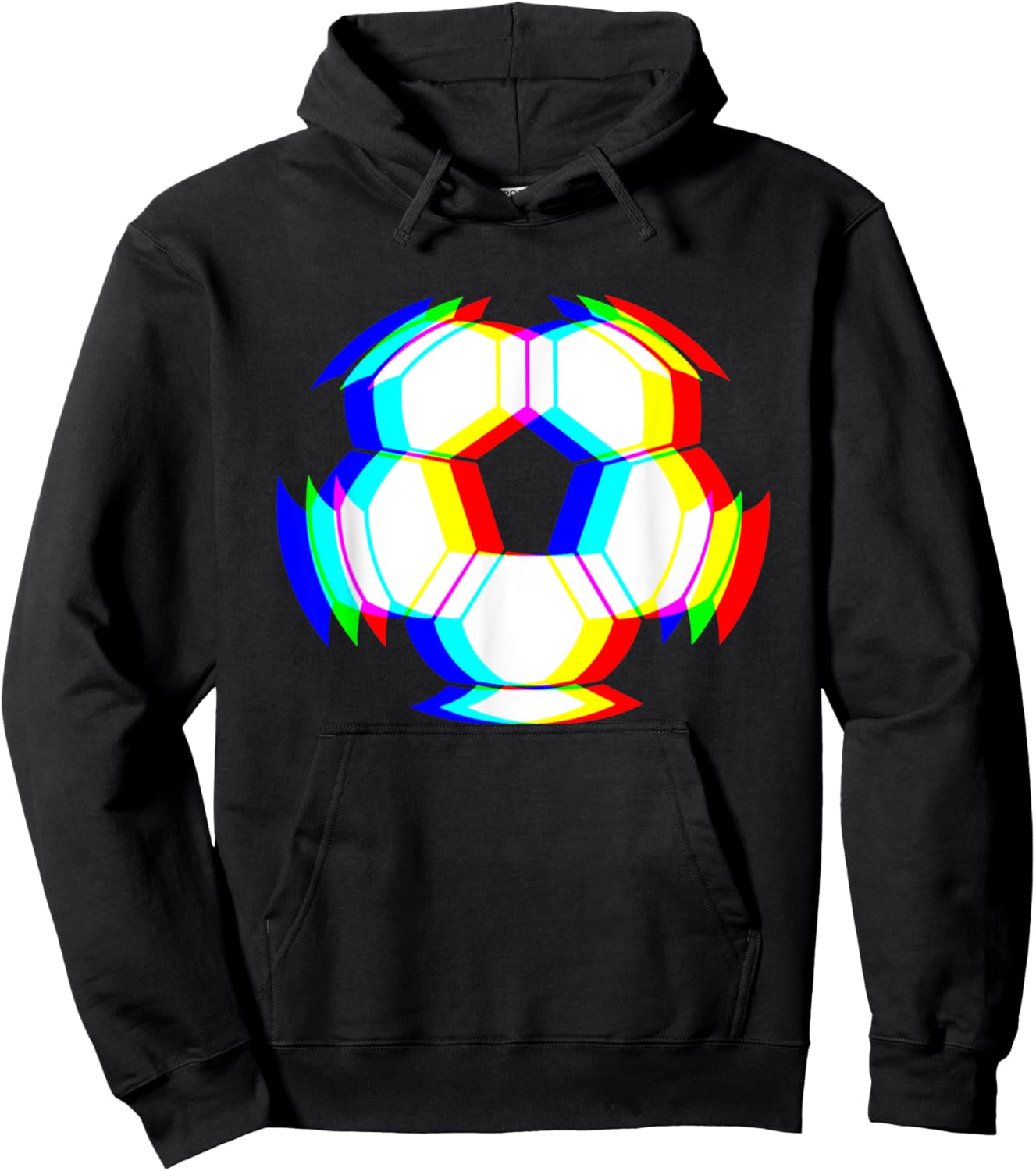 Soccer Ball Trippy EDM Glitch Techno Rave Hoodie - Hoodie | Black