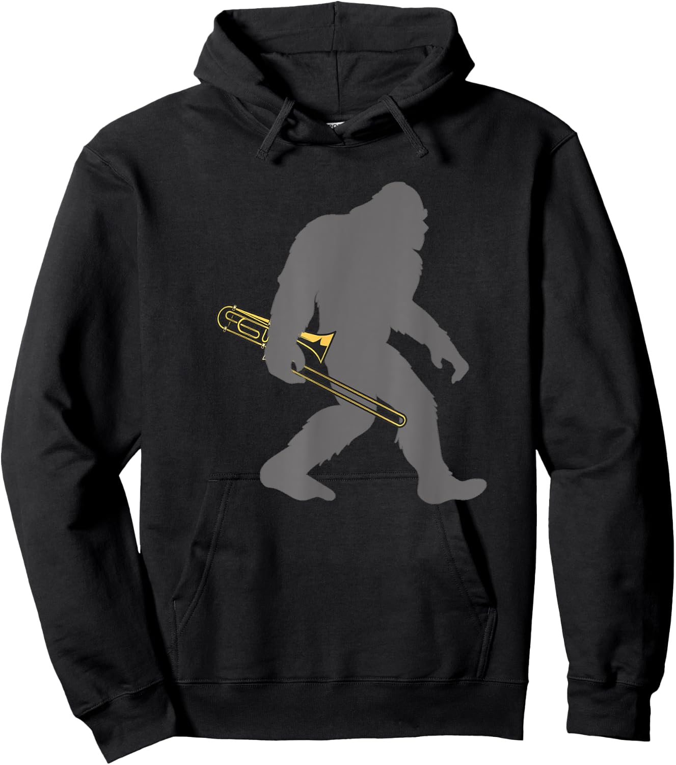 Funny Trombonist Bigfoot musician with Trombone Hoodie - Hoodie | Black