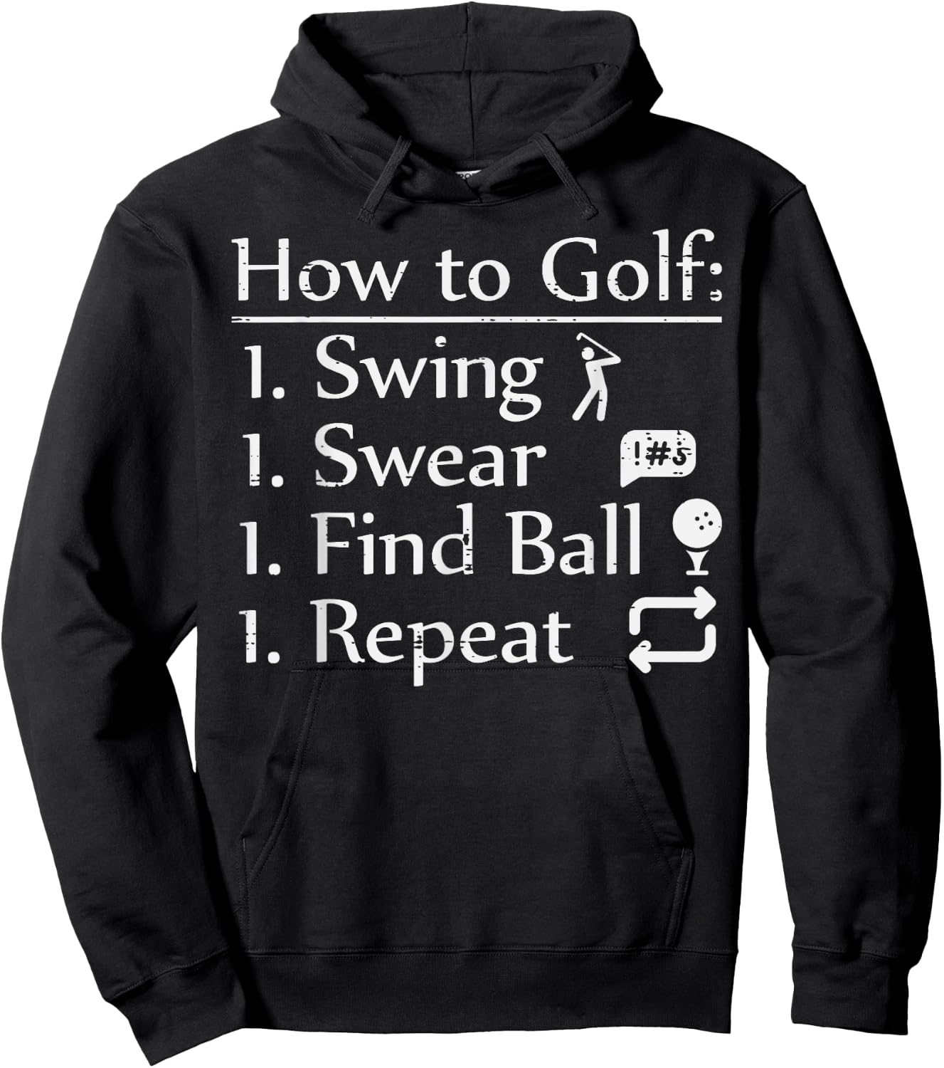How To Golf Swing Swear Funny Golfing Golfer Dad Men Women Hoodie - Hoodie | Black
