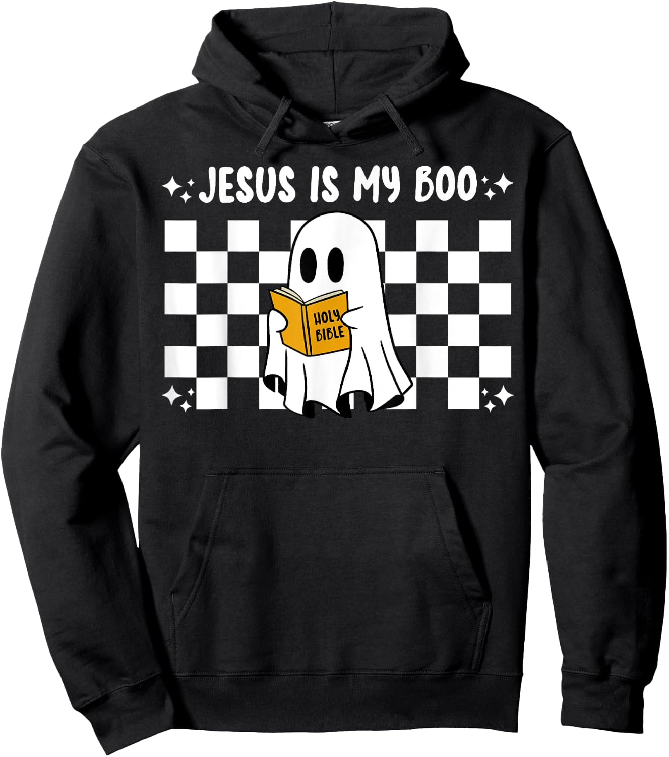 Retro Jesus Is My Boo Ghost Faith Christian Halloween Hoodie - Hoodie | Black