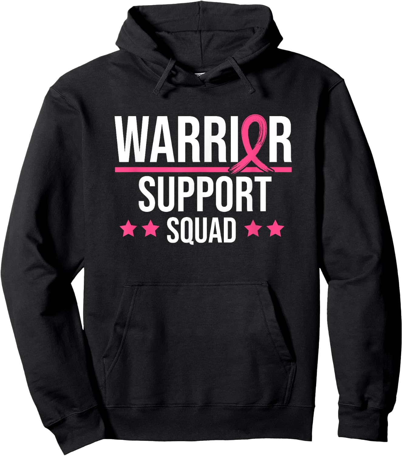 Breast Cancer Support Squad Pink Ribbon Hoodie - Hoodie | Black