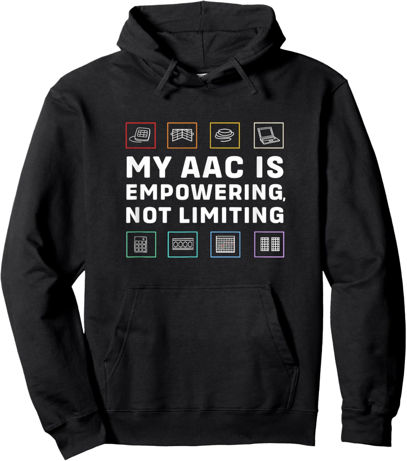 My AAC Is Empowering Not Limiting Retro AAC Communication Hoodie - Hoodie | Black