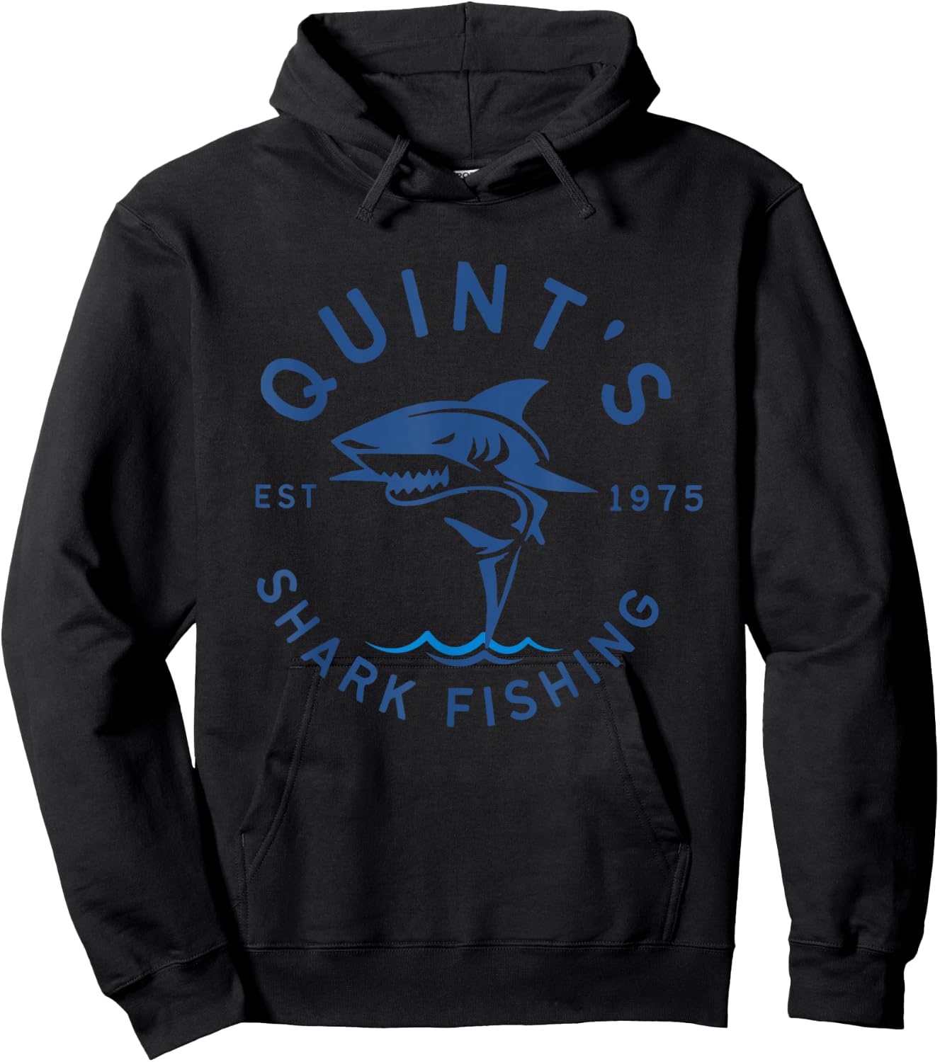 Vintage Quint's Shark Fishing 1975 Retro Hoodie - Hoodie | Black