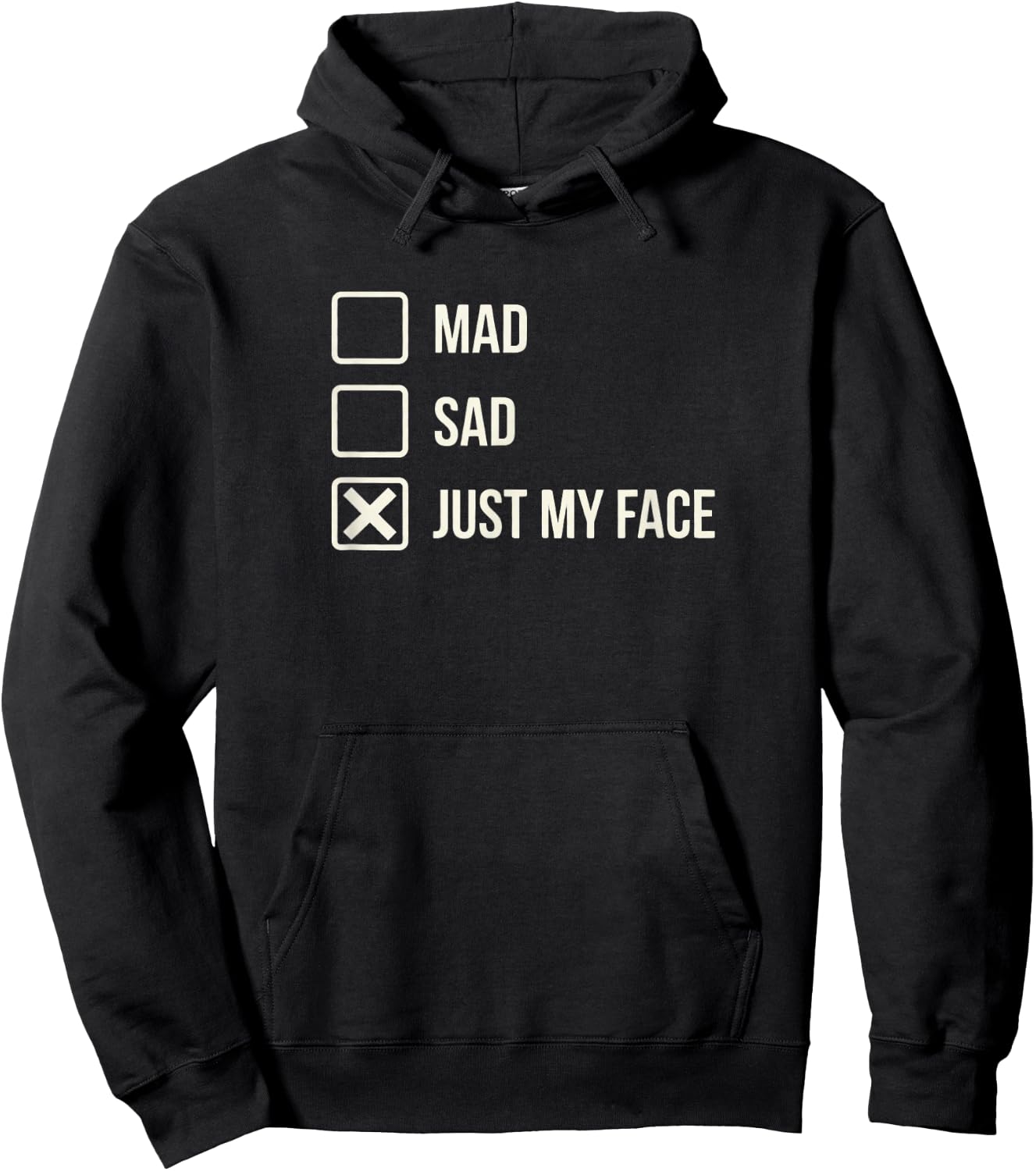 RBF Resting Face Deadpan Expression Joke Mad Sad Checkbox Hoodie - Hoodie | Black