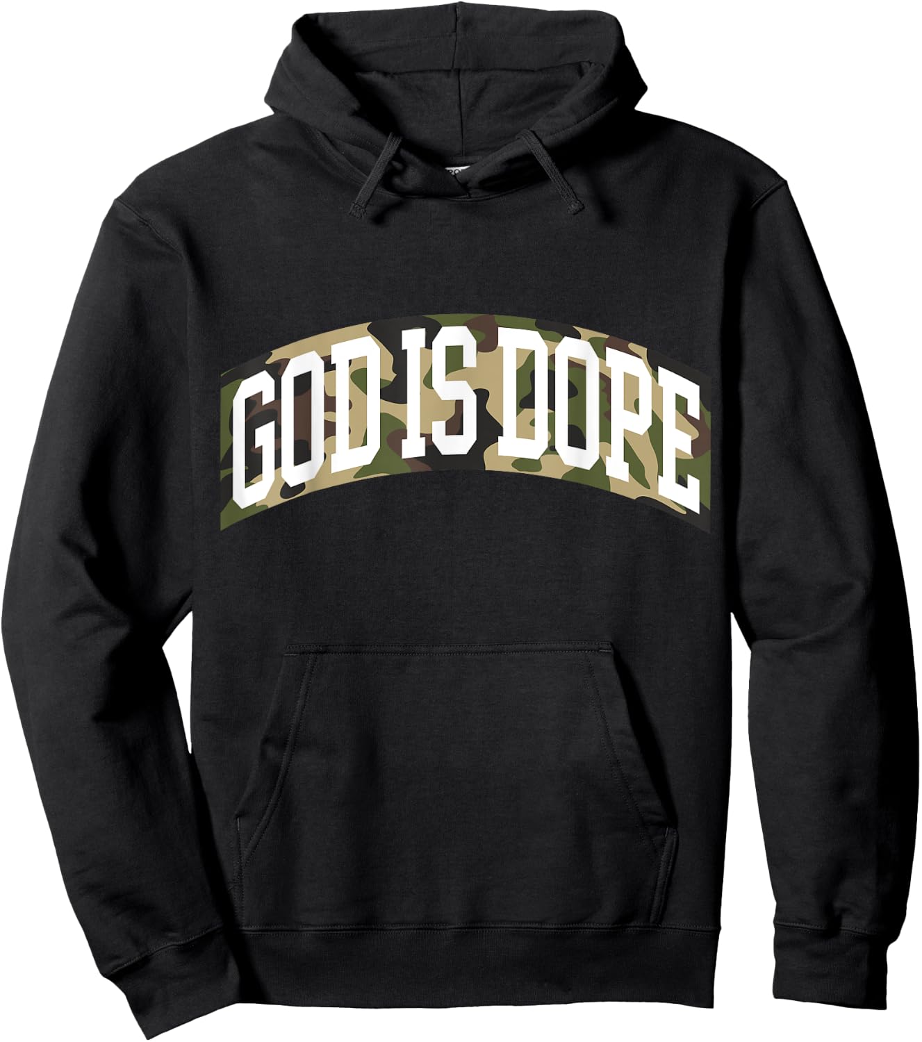 "God Is Dope" Camo Bible God Faith Church Christian Hoodie - Hoodie | Black
