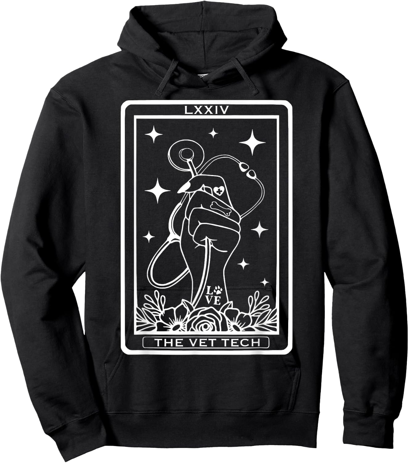 Vet Tech Tarot Card Veterinarian Celestial Witchcraft Goth Hoodie - Hoodie | Black