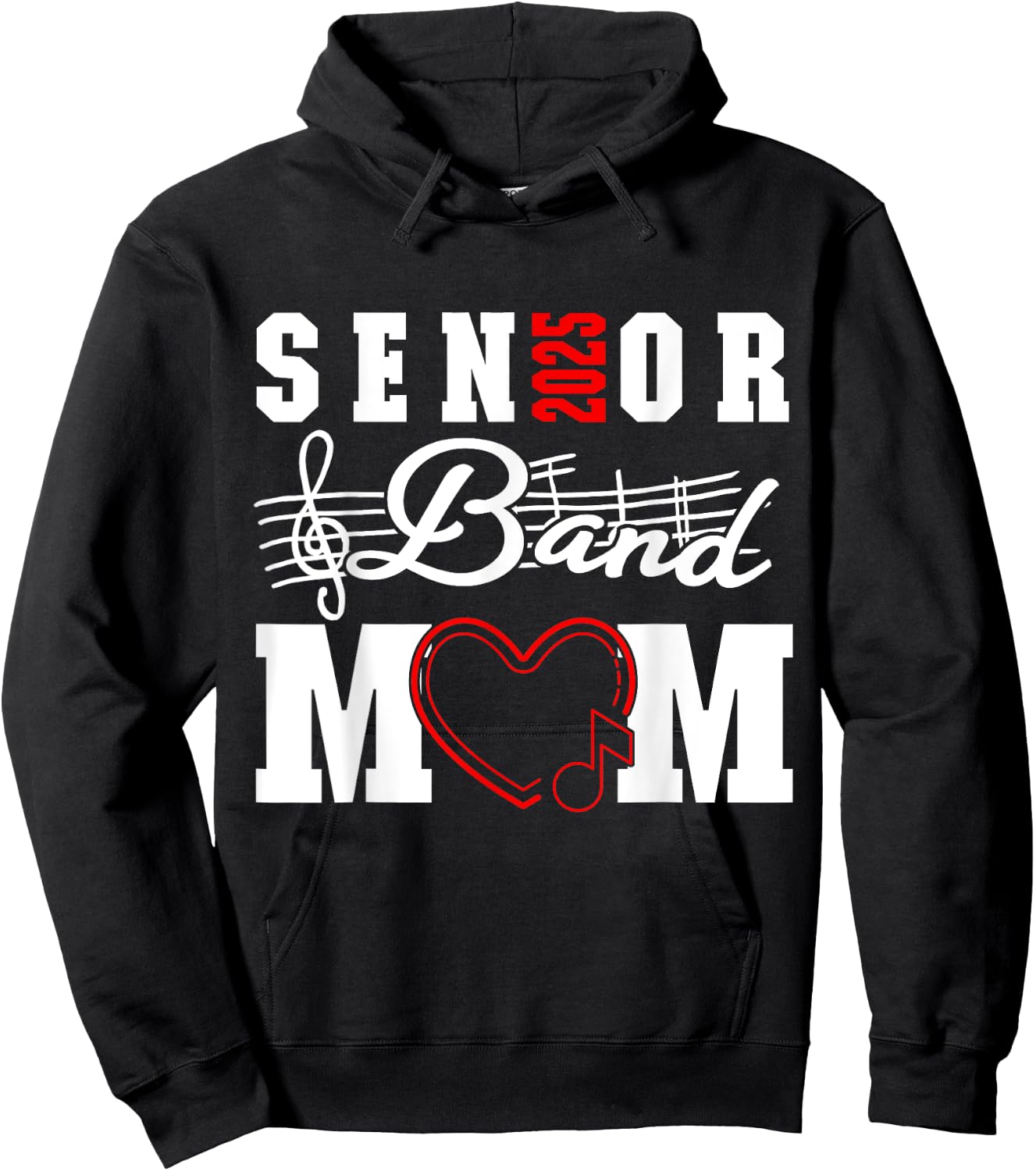 Senior Band Mom 2025 Marching Band Parent Class of 2025 Hoodie - Hoodie | Black
