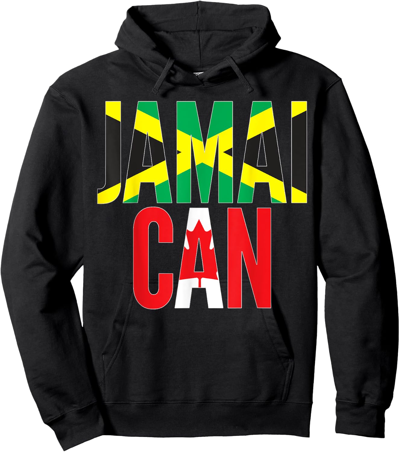 Canadian Born Jamaican Root - Jamaica Canada Flag Themed Hoodie - Hoodie | Black