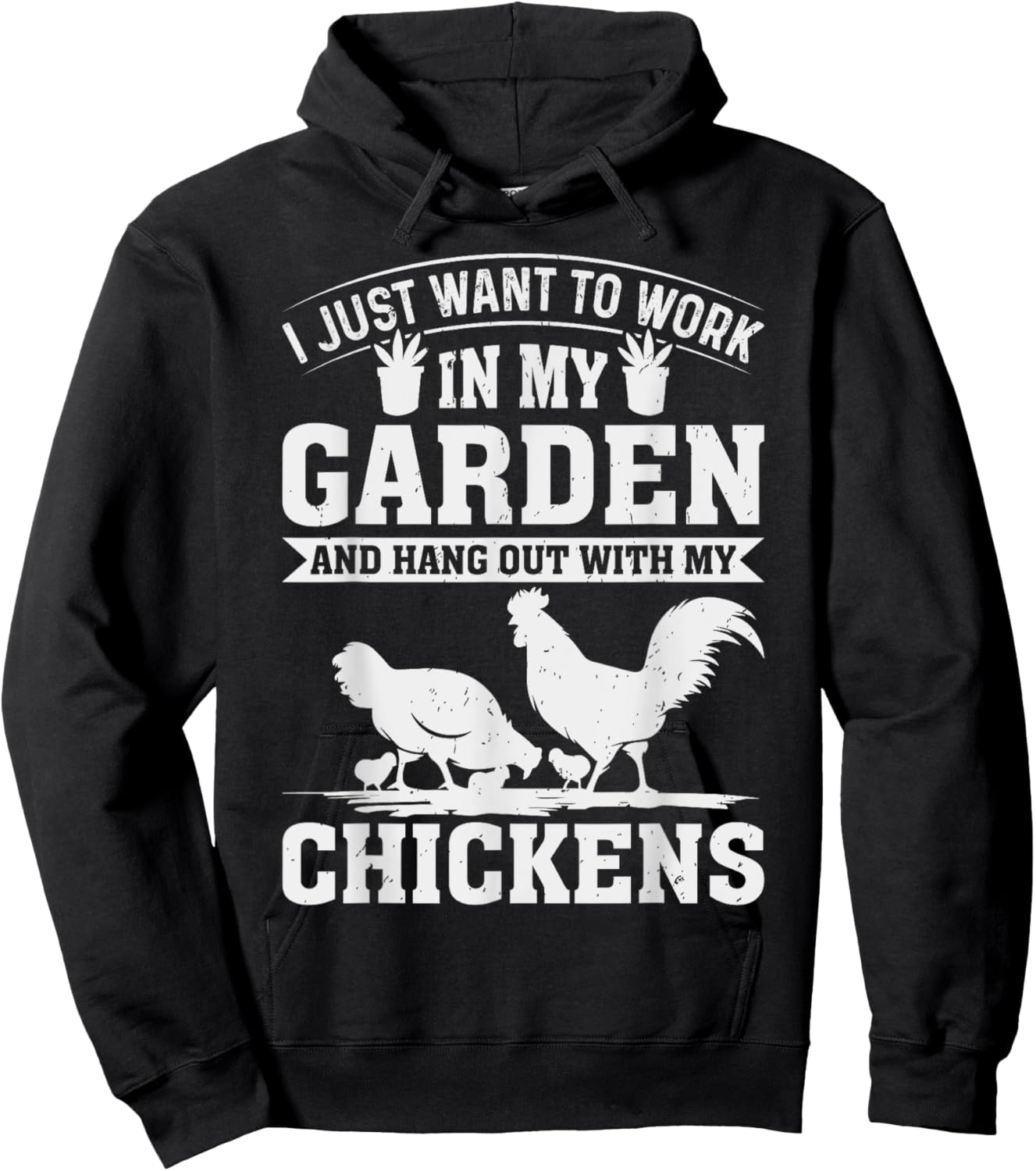 Garden and Chicken Hangout Funny Chicken Gifts Hoodie - Hoodie | Black