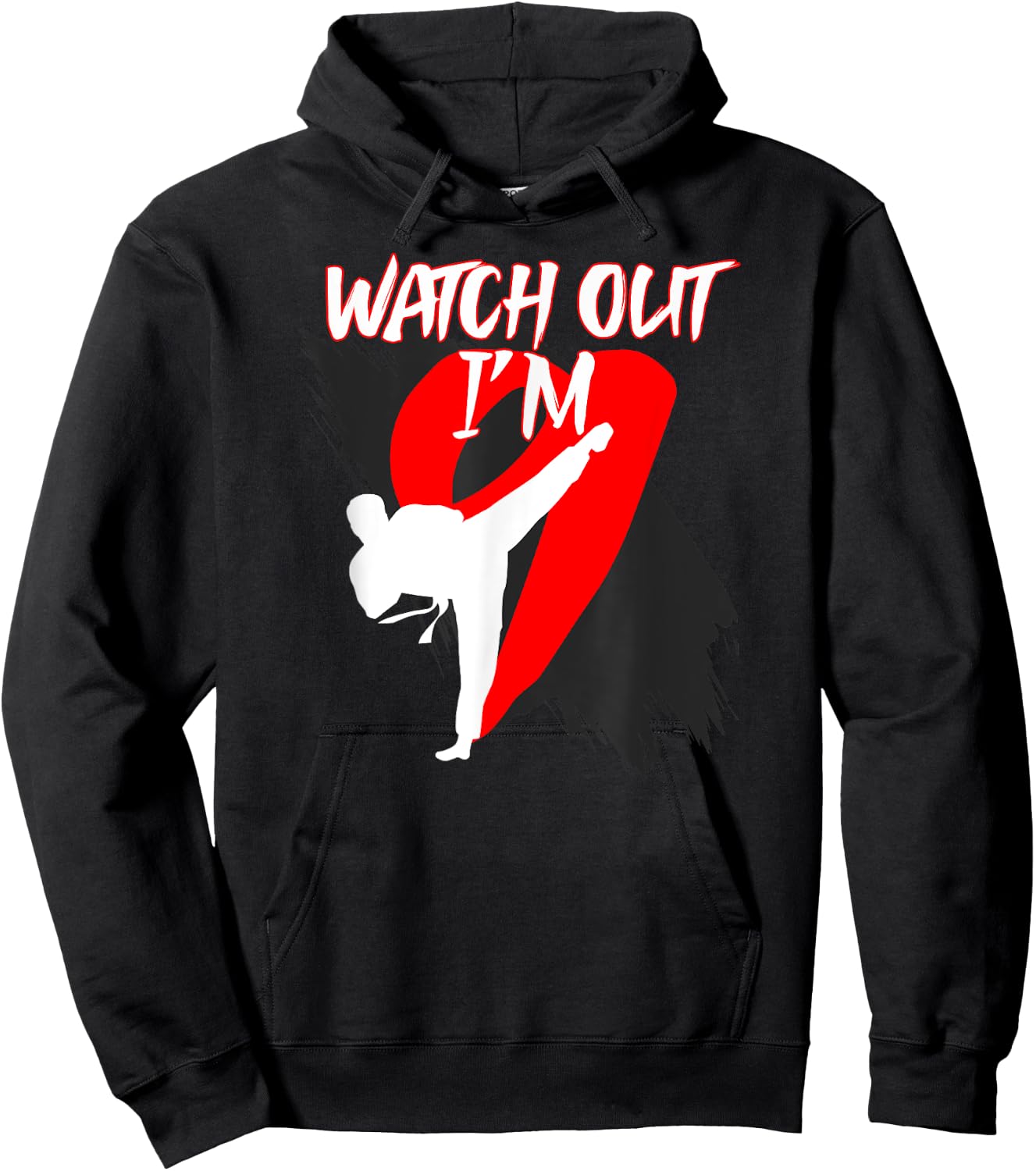 9th Birthday Party Taekwondo 9 Year Old Taekwondo Fighter Hoodie - Hoodie | Black