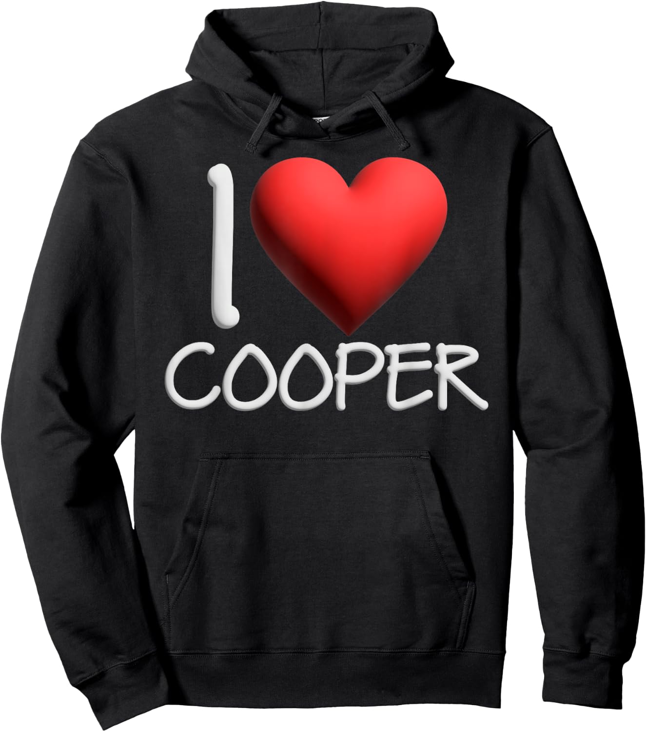 I Love Cooper Name Personalized Men Guy BFF Friend Heart Hoodie - Hoodie | Black