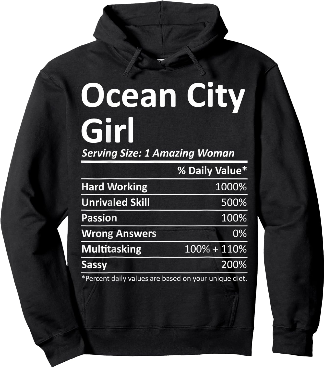 OCEAN CITY GIRL NJ NEW JERSEY Funny City Home Roots USA Gift Hoodie - Hoodie | Black