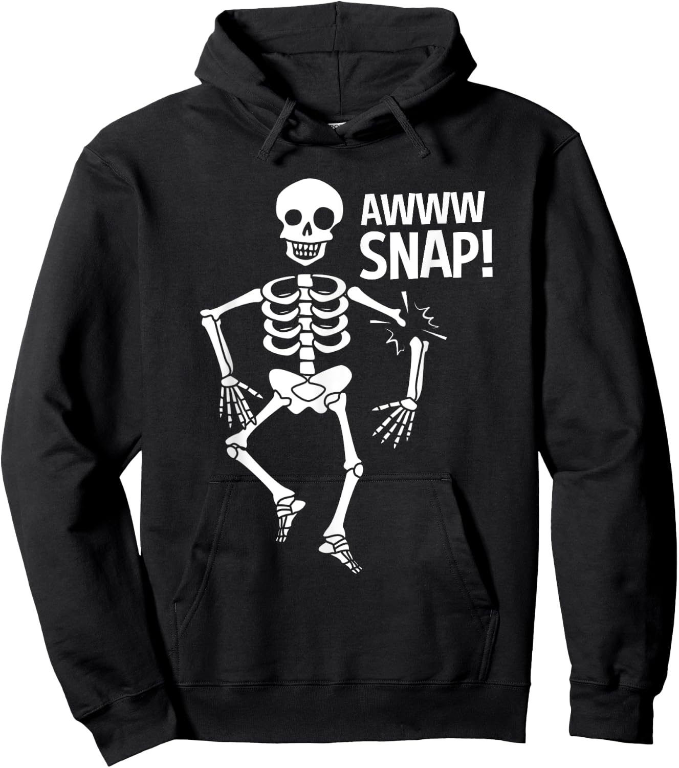 Broken Arm Halloween Aww Snap Skeleton Hoodie - Hoodie | Black