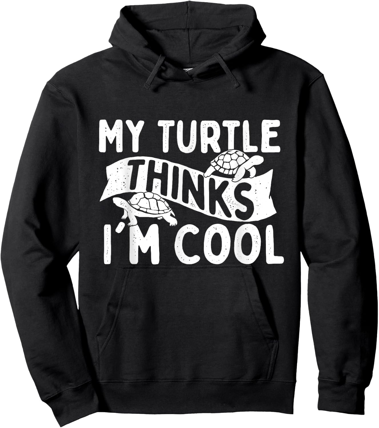 My Turtle Thinks I'm Cool - Wildlife Cute Tortoise Beach Women Kids Hoodie - Hoodie | Black