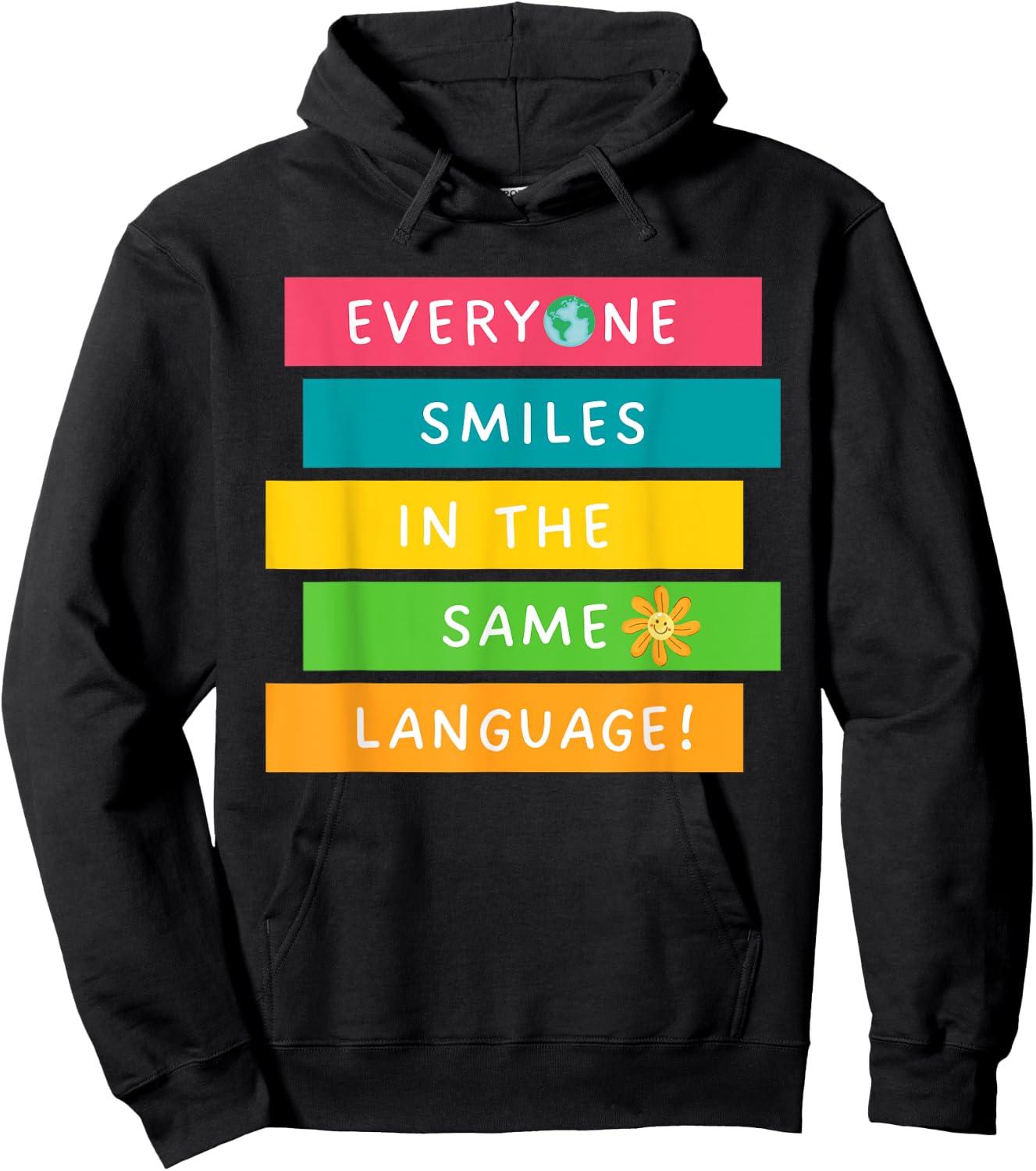 Everyone Smiles In The Same Language Diversity Language Hoodie - Hoodie | Black