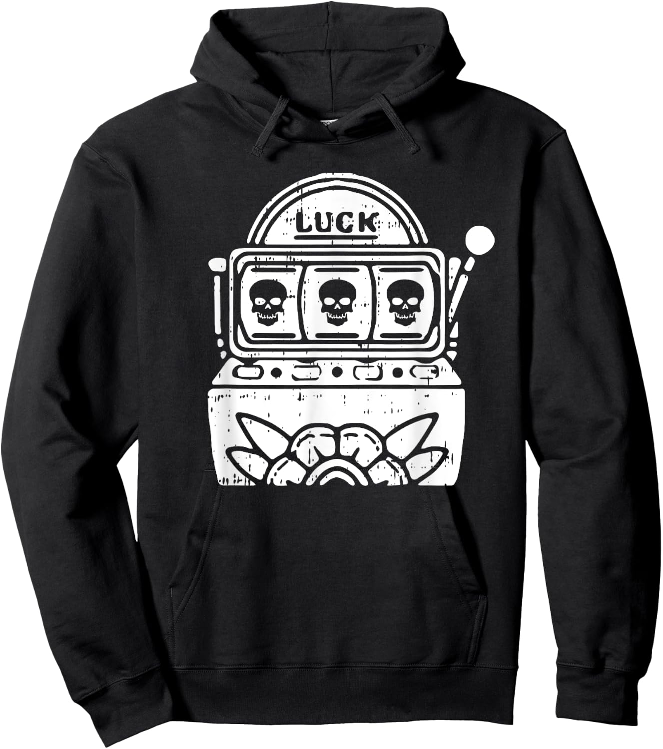 Skull Slot Machine Halloween Spooky Casino Men Women Hoodie - Hoodie | Black