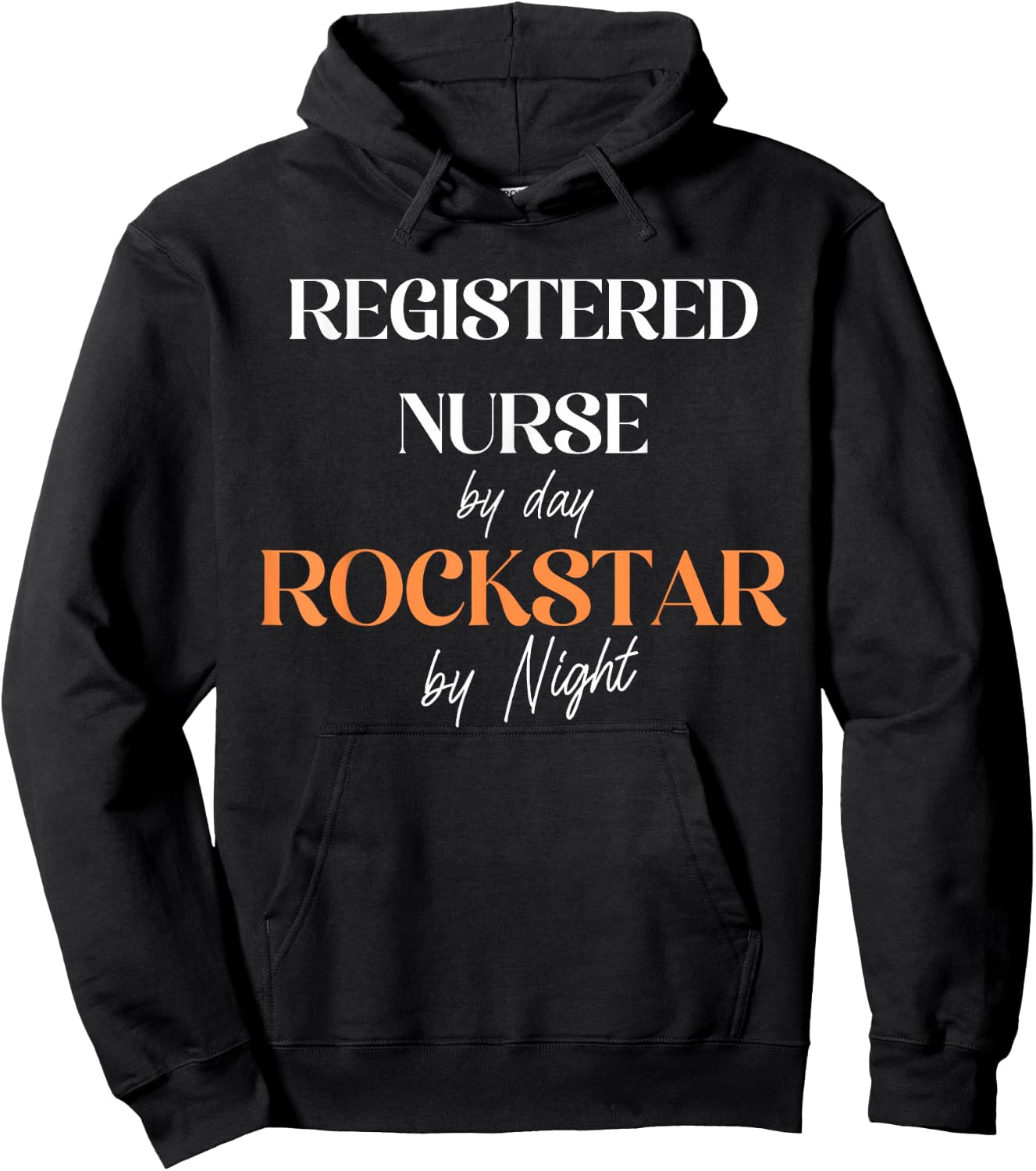 Registered Nurse by day, Rockstar by Night Hoodie - Hoodie | Black
