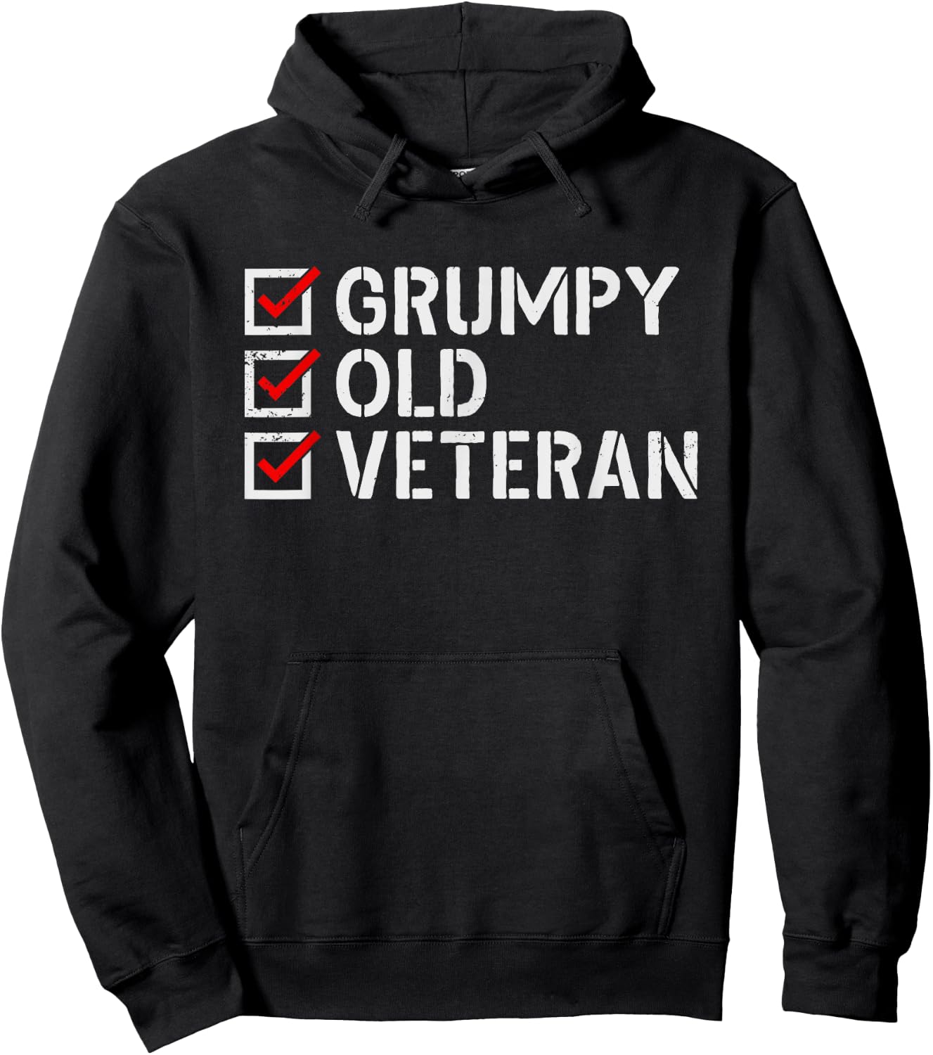 Grumpy Old Veteran Funny Military Veteran Grandpa Dad Mom Women Men Hoodie - Hoodie | Black