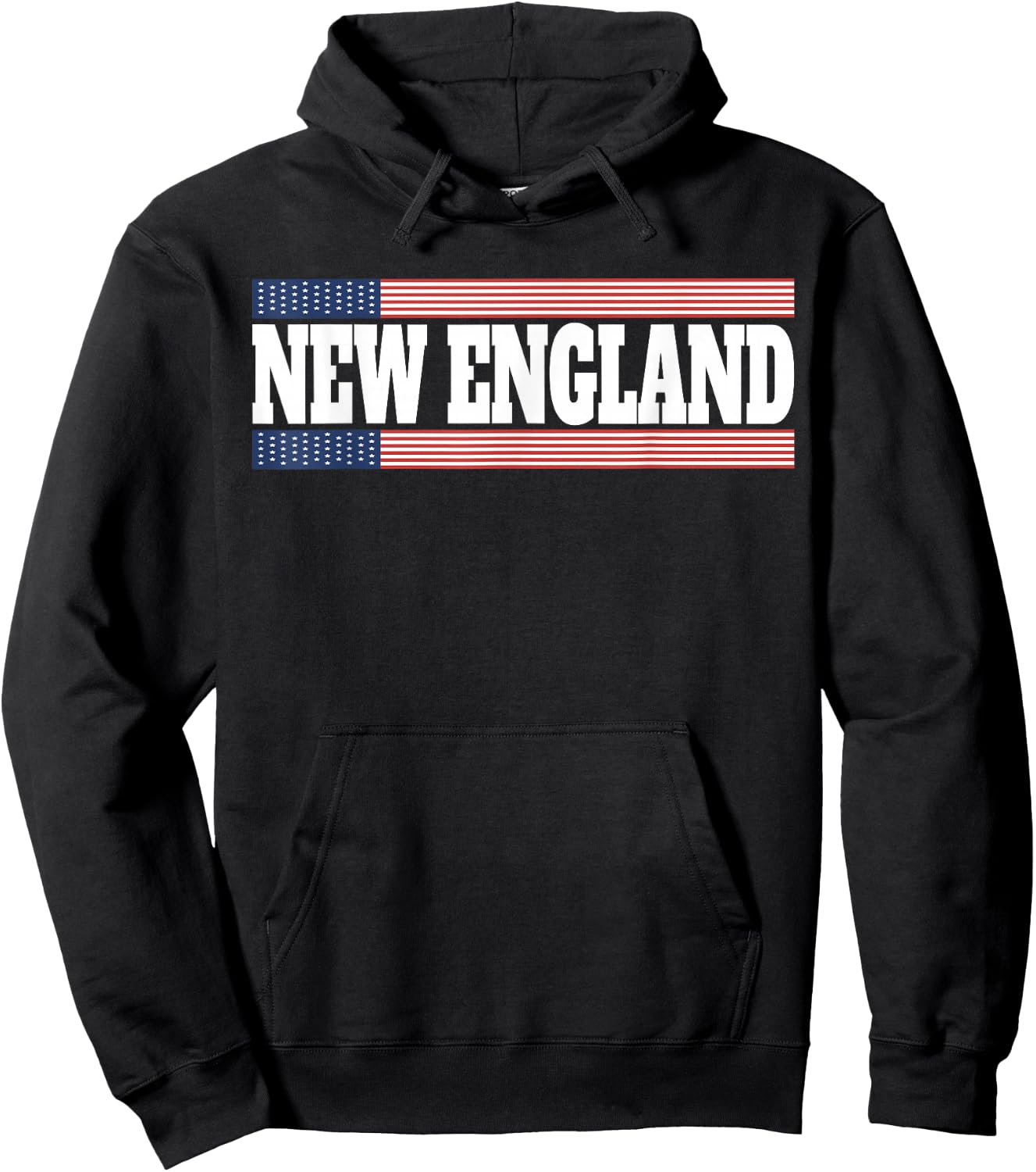 New England USA Flag Patriotic State Varsity New England Hoodie - Hoodie | Black
