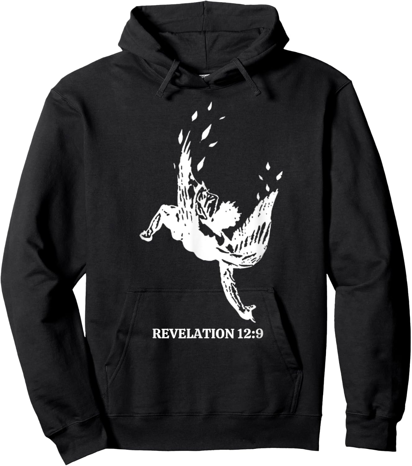 Revelations 12:9 - Fallen Angel Satan Biblical Scripture Art Hoodie - Hoodie | Black