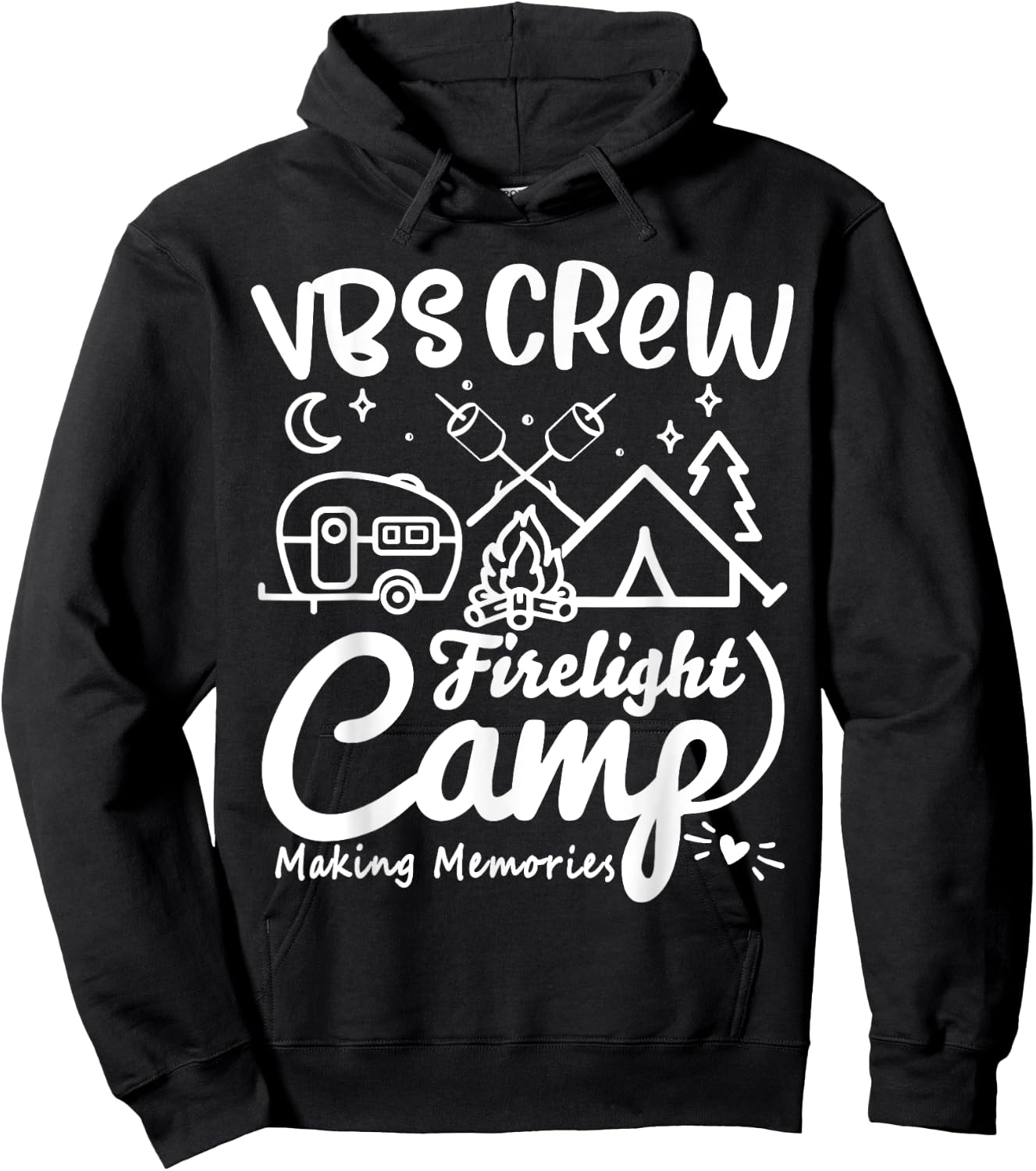VBS Crew Camp Firelight Vacation Bible School Camping Camper Hoodie - Hoodie | Black
