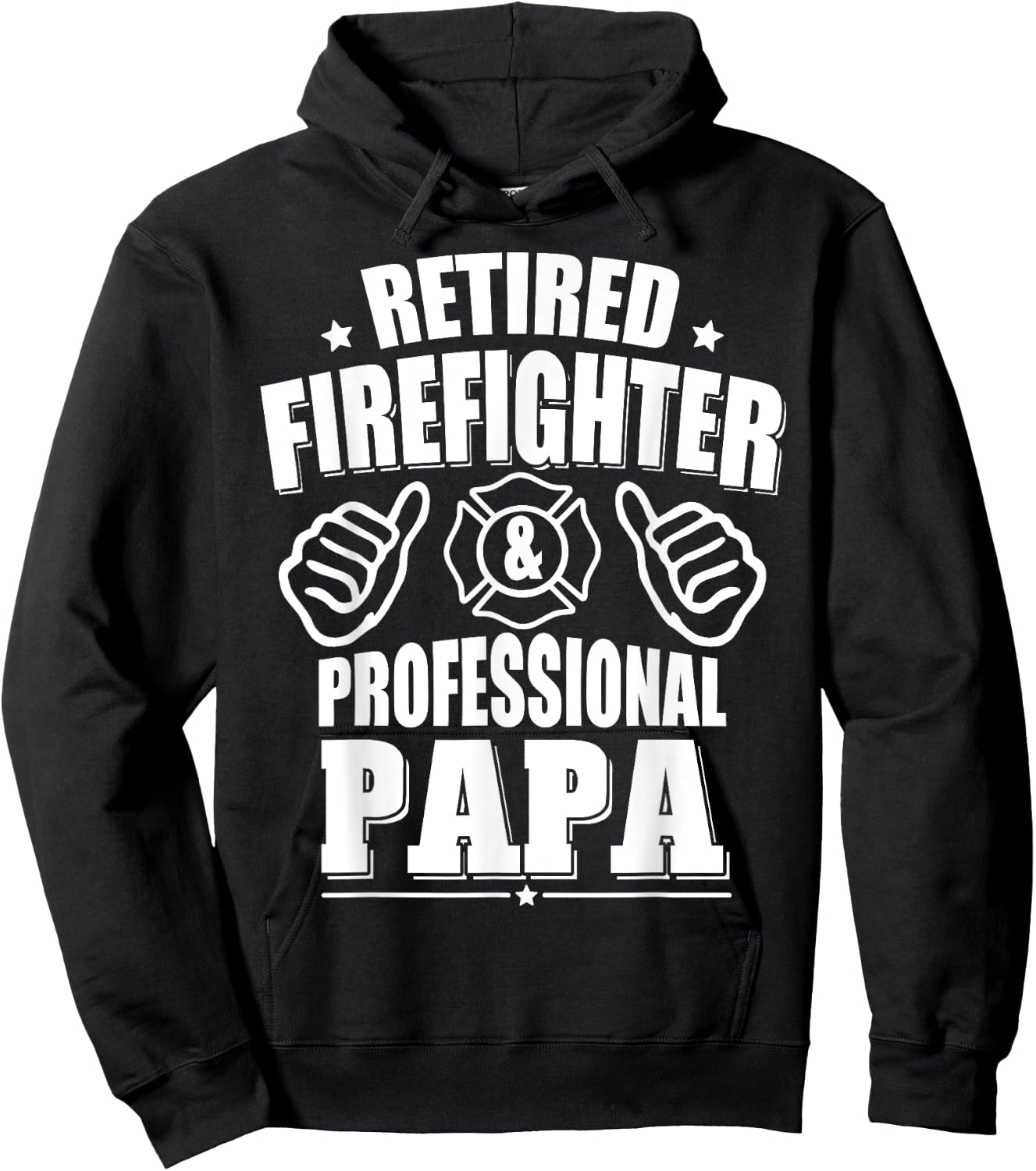 Retired Firefighter & Papa Retirement Gift Hoodie - Hoodie | Black