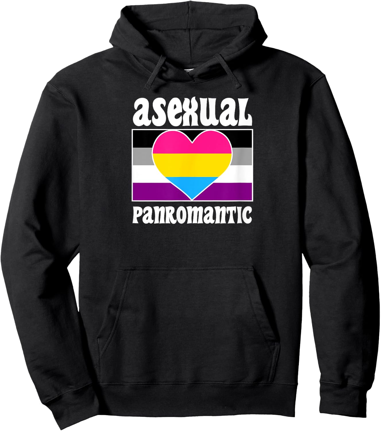 Cute Asexual Panromantic Pride Flag Cute Funny Ace Aesthetic Hoodie - Hoodie | Black