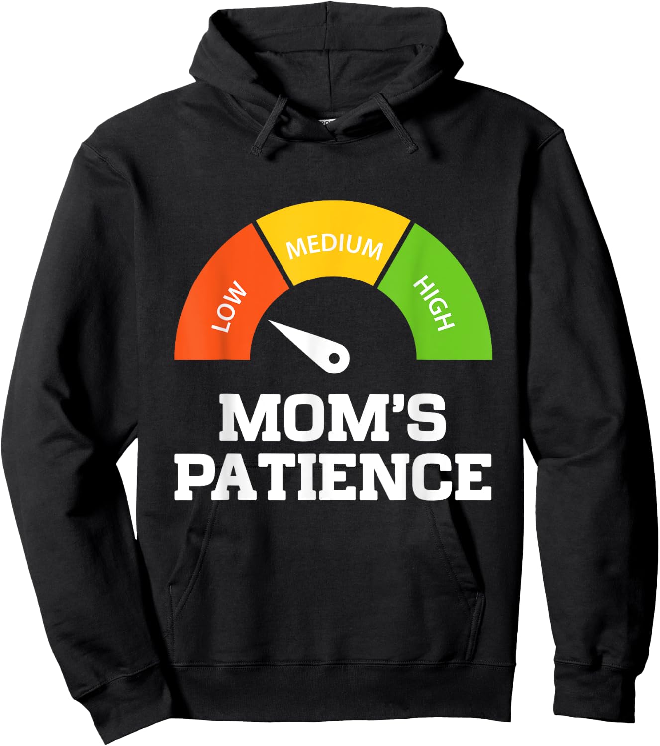 Empty Patience Meter Funny Mothers Day Birthday Women Mom Hoodie - Hoodie | Black