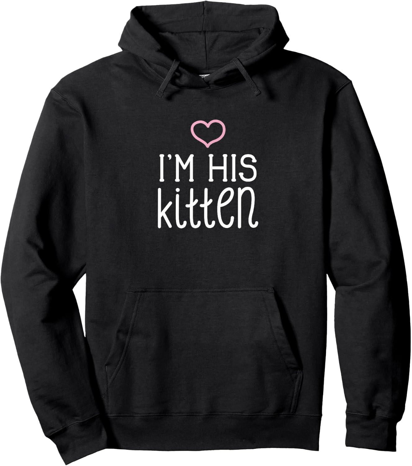 Sollomio I'm His Kitten Cute Couples Valentine's Day Nickname , Small, Black Hoodie - Hoodie | Black