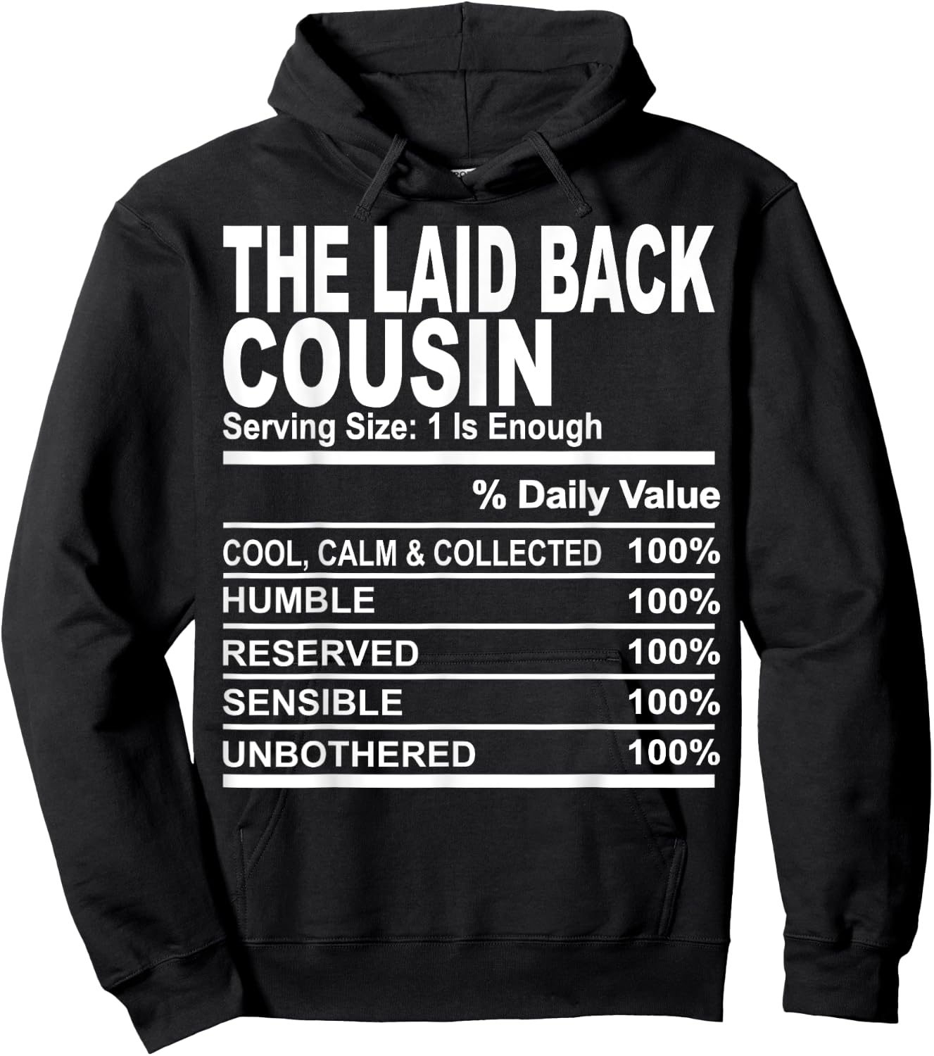 The laid back cousin funny family matching love cousins Hoodie - Hoodie | Black