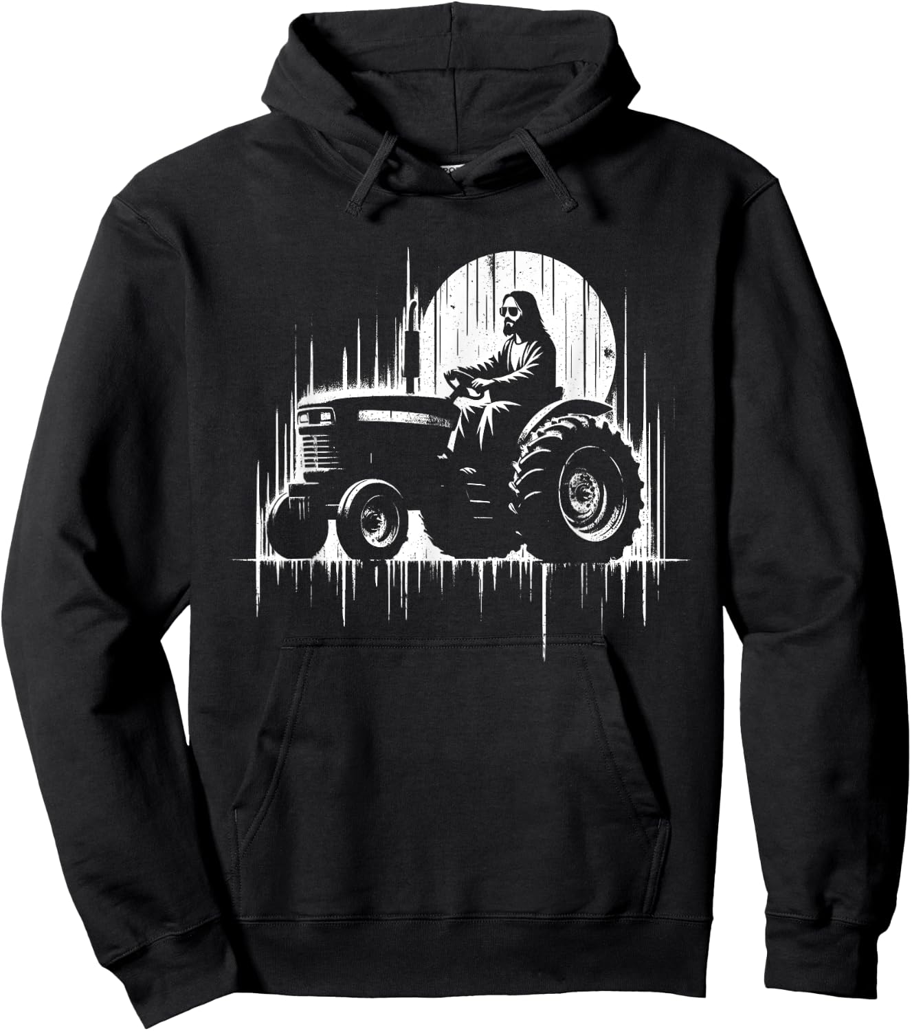 Jesus Tractor - Funny Christian Religious Tractor Driver Hoodie - Hoodie | Black