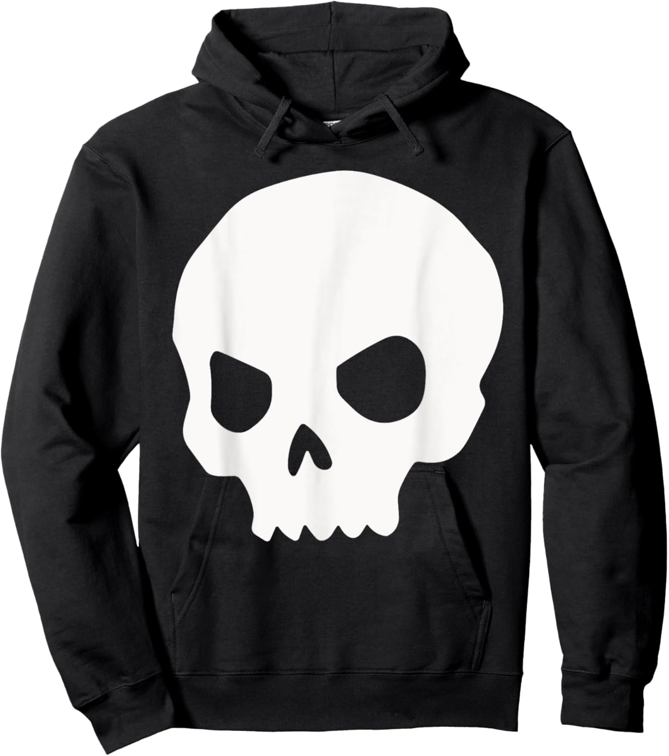 White Halloween Skeleton Silhouette Goth Punk Rock Skull Hoodie - Hoodie | Black