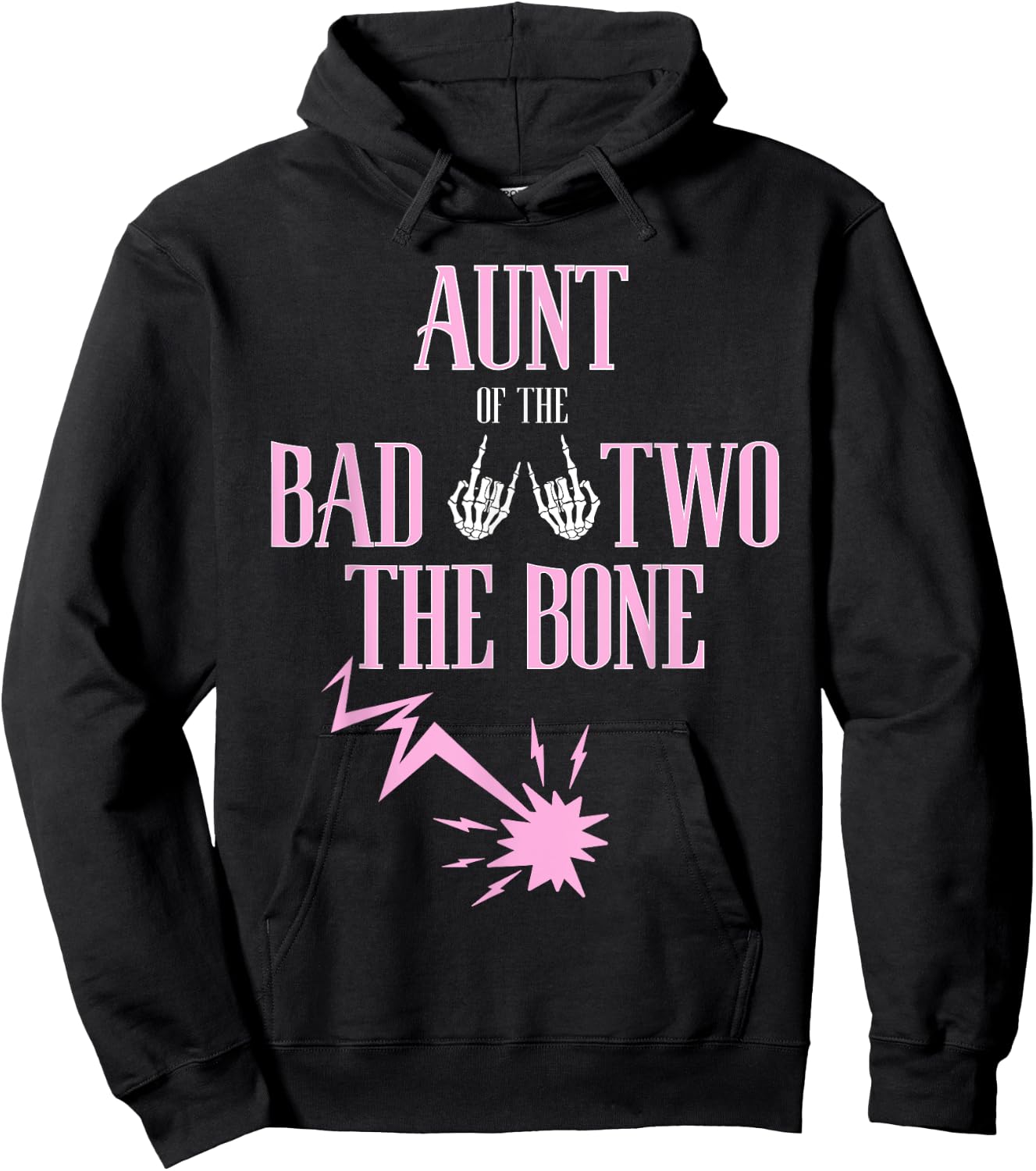 Aunt of the Bad Two The Bone Rock-and-Roll 2nd Birthday Hoodie - Hoodie | Black