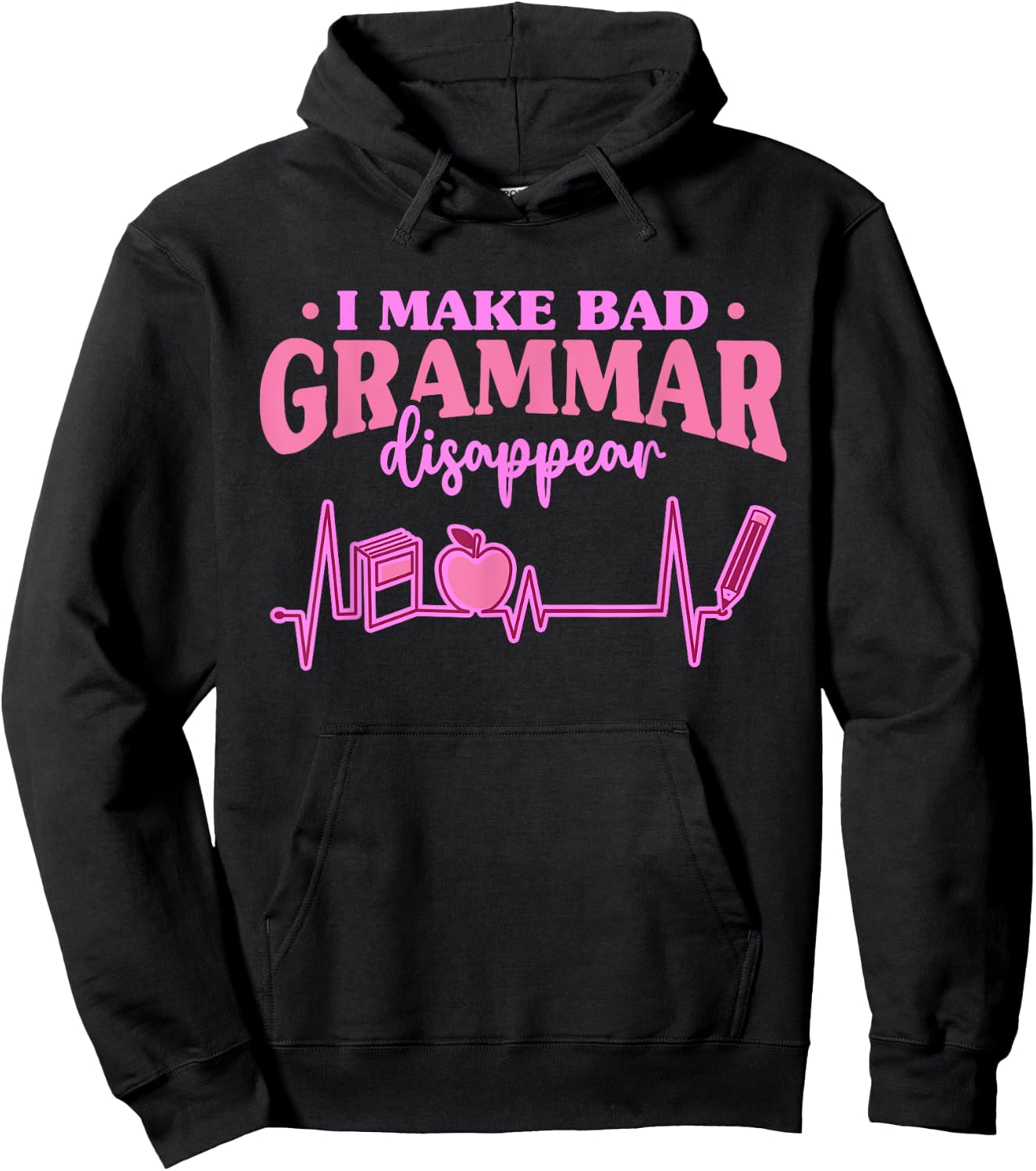 Book Grammar Police English Teacher Reading Women Kids Hoodie - Hoodie | Black
