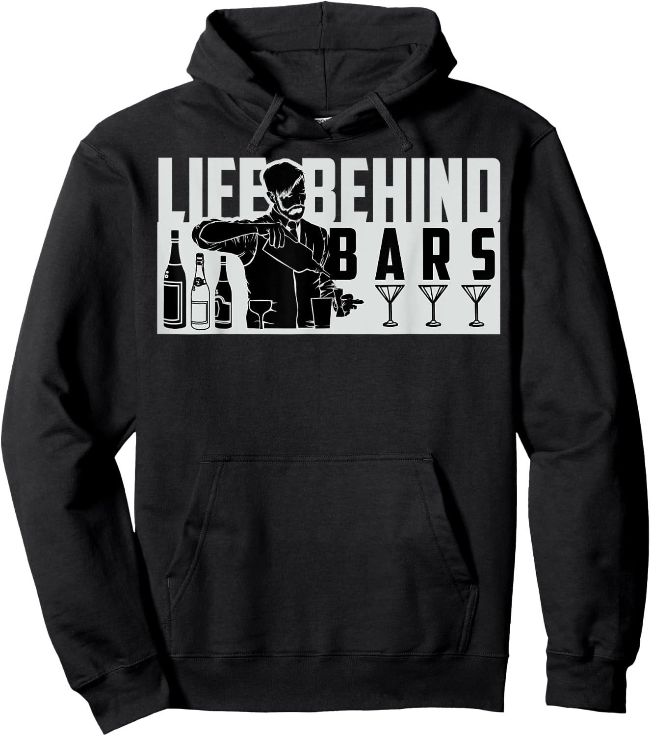 Funny Life Behind Bars Men And Women Bartender Hoodie - Hoodie | Black