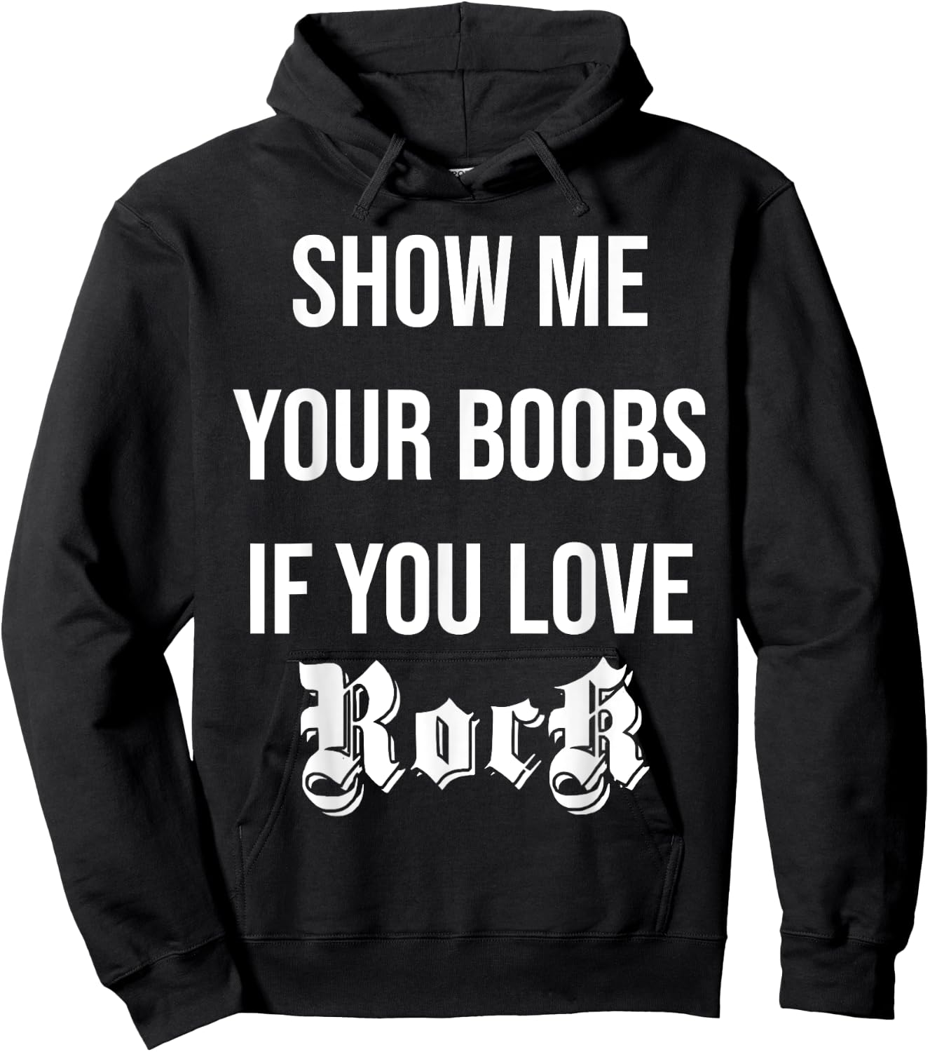 Show me your boobs if you love Rock n' Roll funny music Hoodie - Hoodie | Black