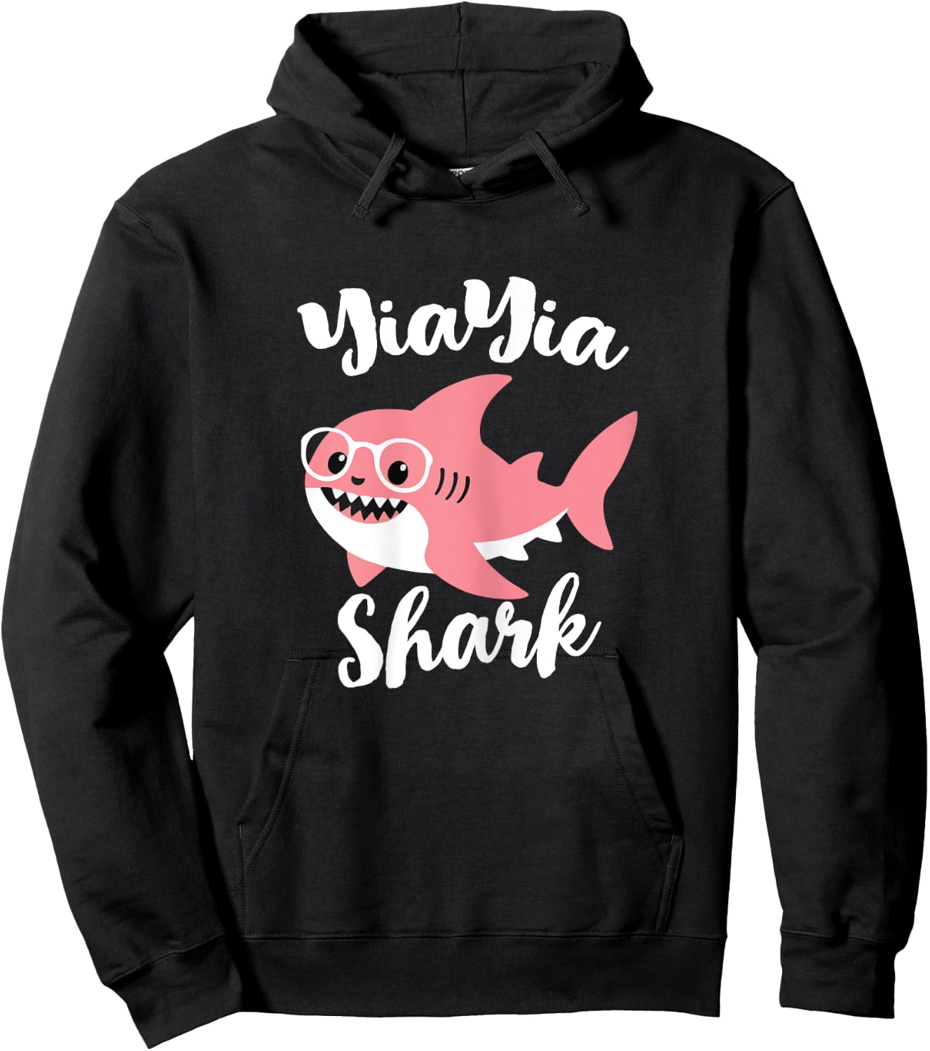 YiaYia Shark Mother's Day Grandma Funny Yia-Yia Hoodie - Hoodie | Black