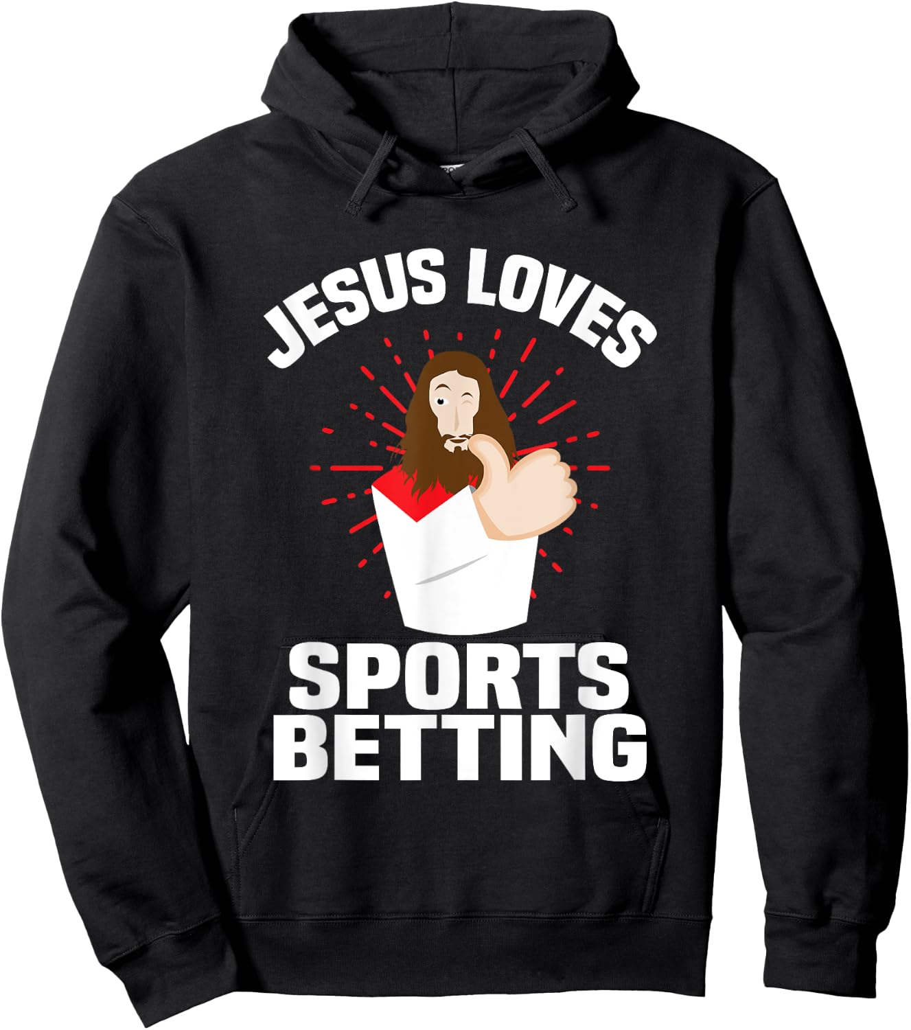 Jesus Loves Sports Betting Gambling Christ Gift-Bet Under Hoodie - Hoodie | Black
