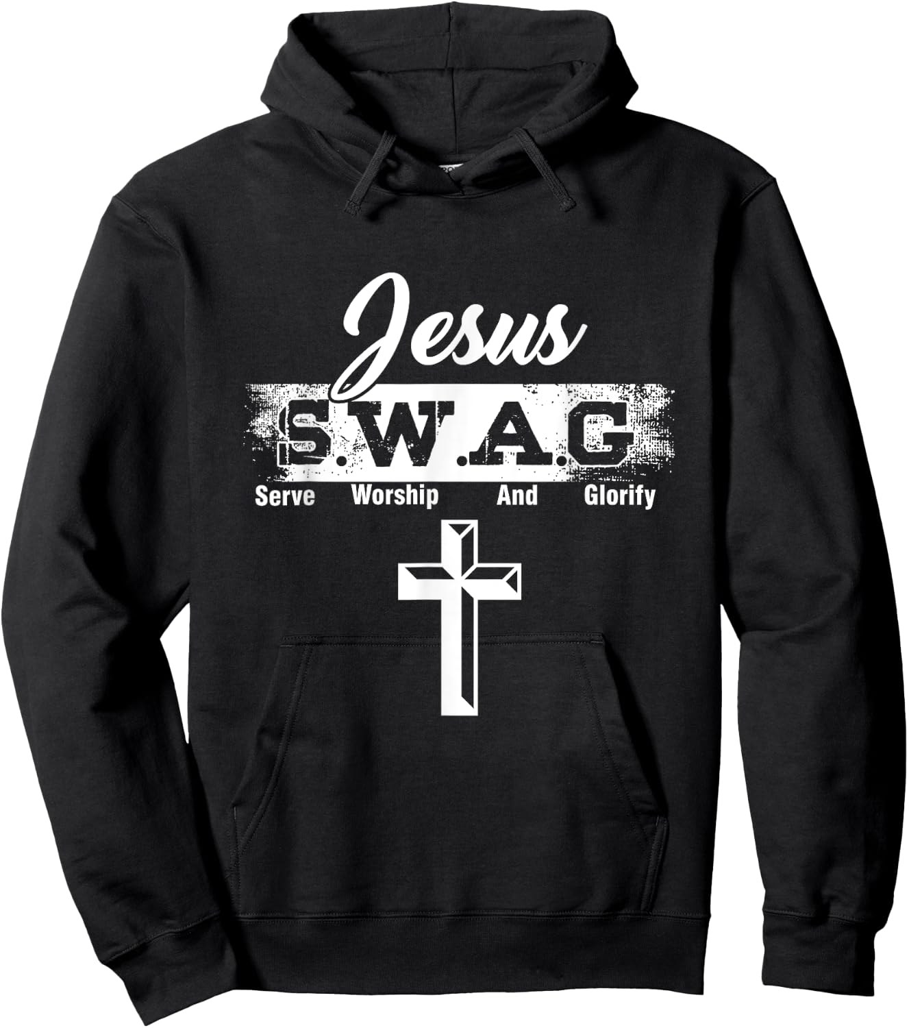 Jesus Believer God Worshiper SWAG Serve Worship And Glorify Hoodie - Hoodie | Black