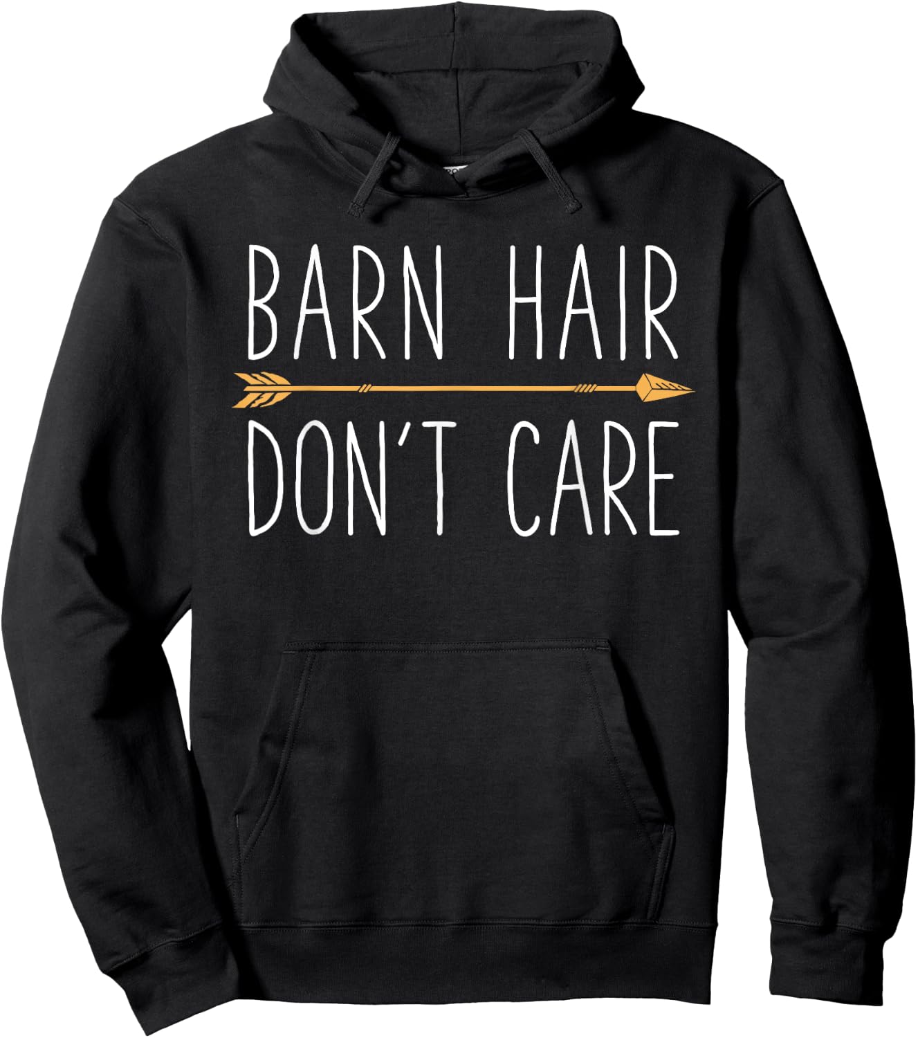 Horse Barn Hair Don't Care Girls Women Farm Horseback Riding Hoodie - Hoodie | Black