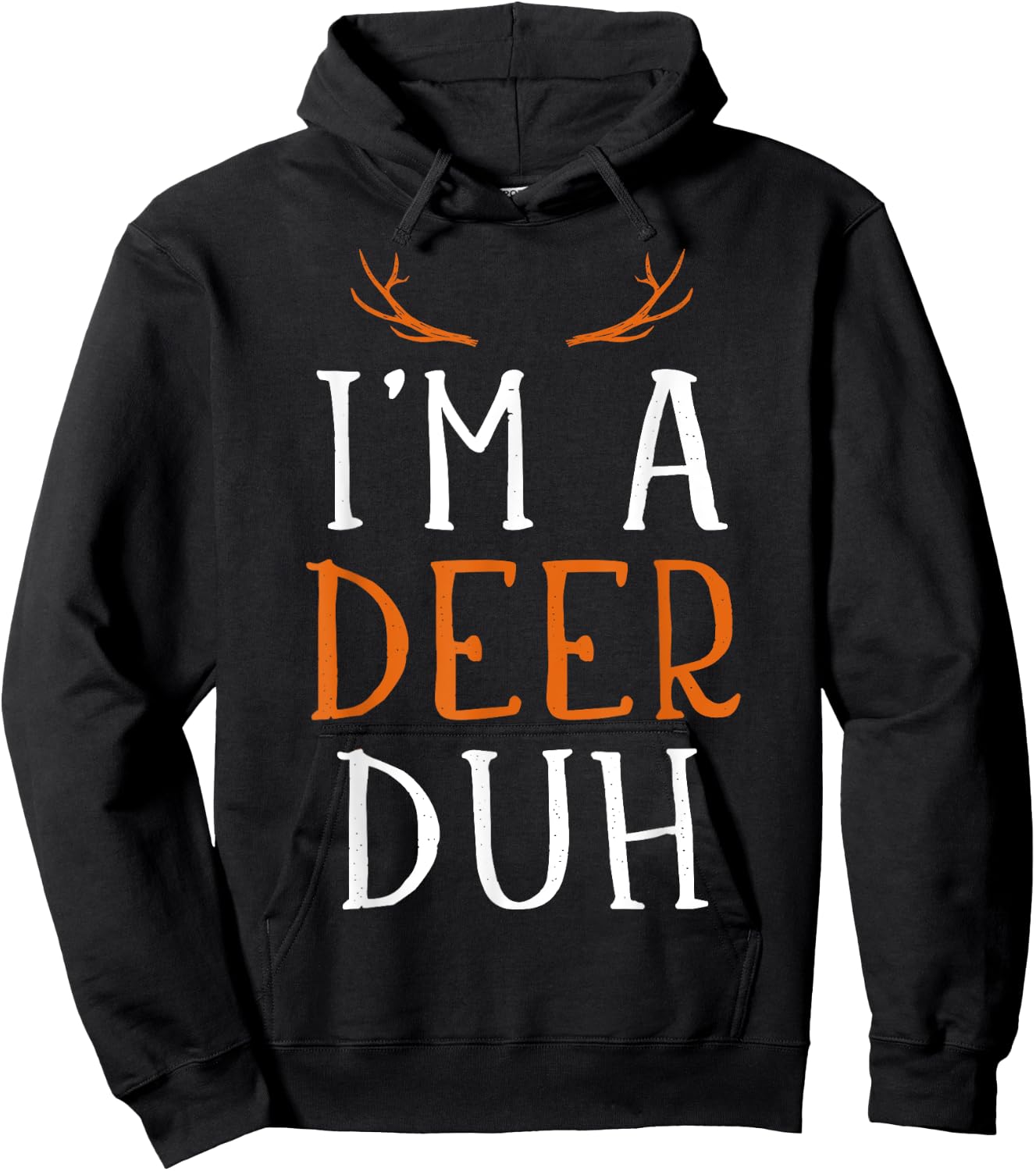 Funny lazy easy Im a deer costume for DIY halloween party Hoodie - Hoodie | Black