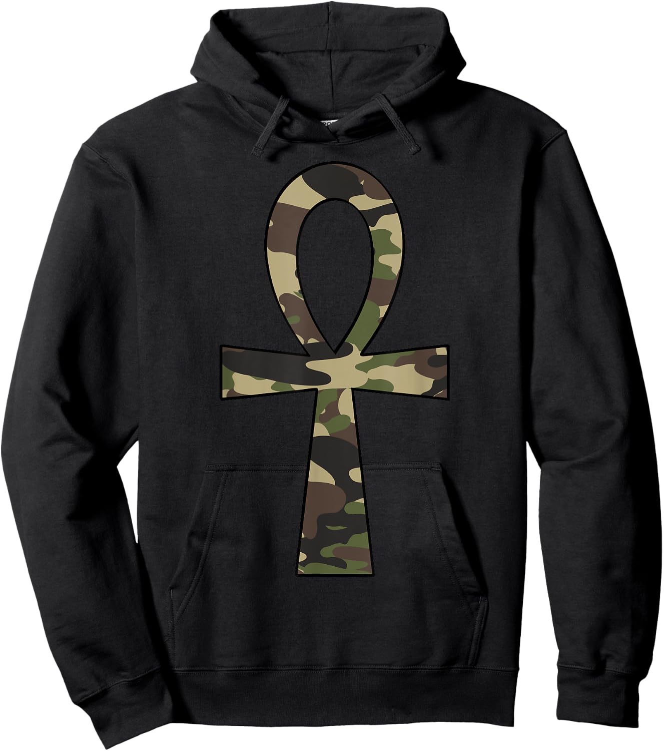 Ankh Cross Camo Egyptian African Pride Hoodie - Hoodie | Black