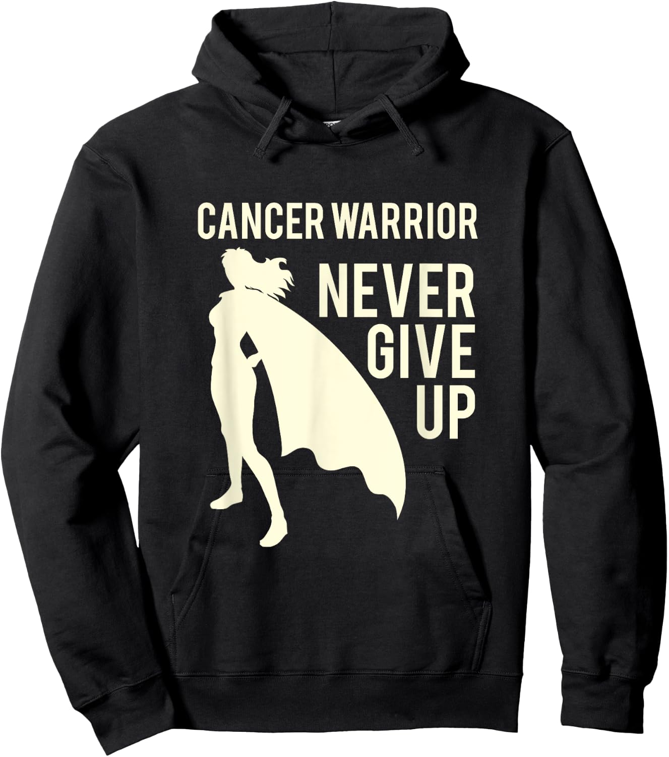 Cancer warrior girl, never give up, super woman patient Hoodie - Hoodie | Black