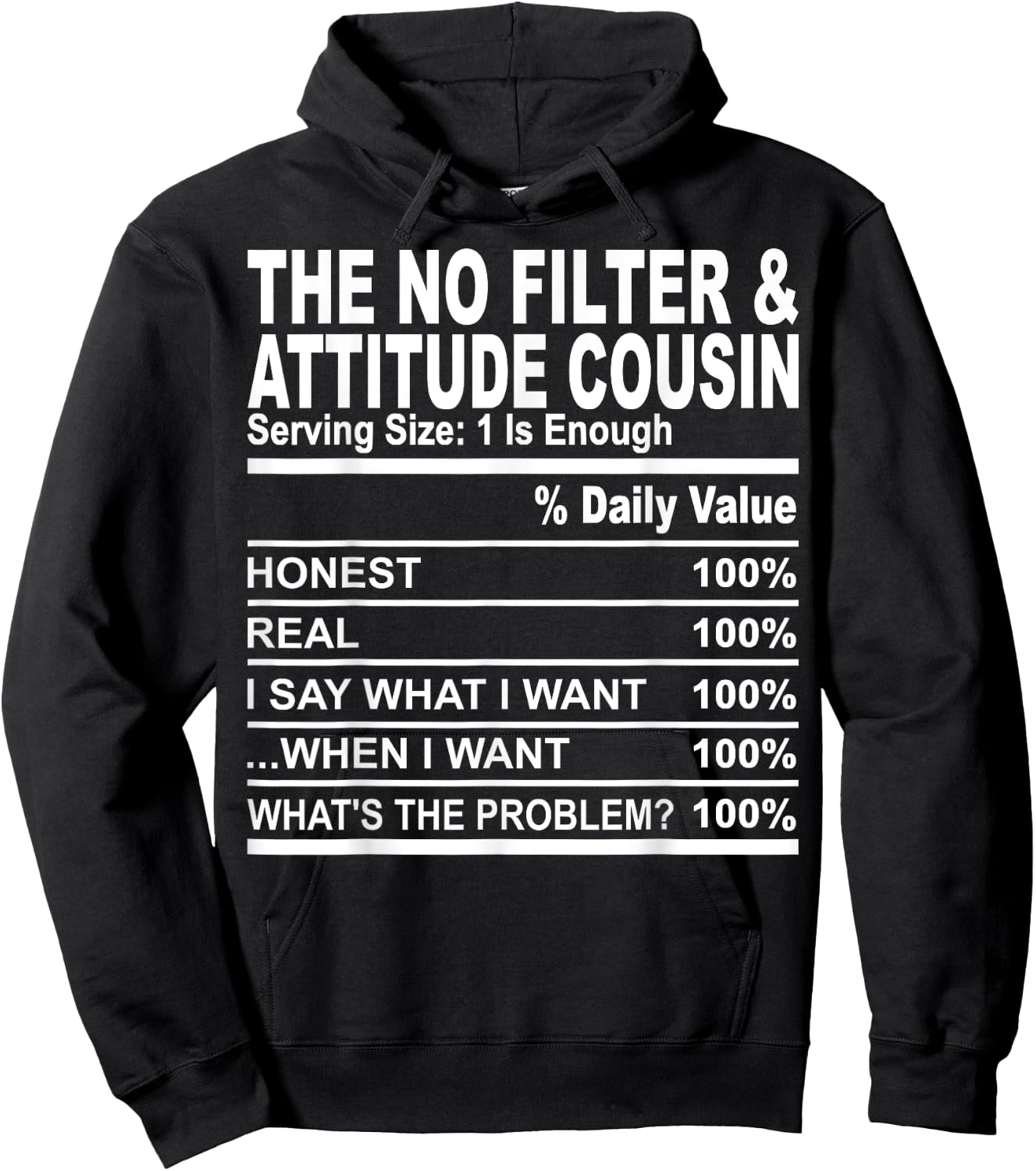 The no filter attitude cousin funny family matching cousins Hoodie - Hoodie | Black